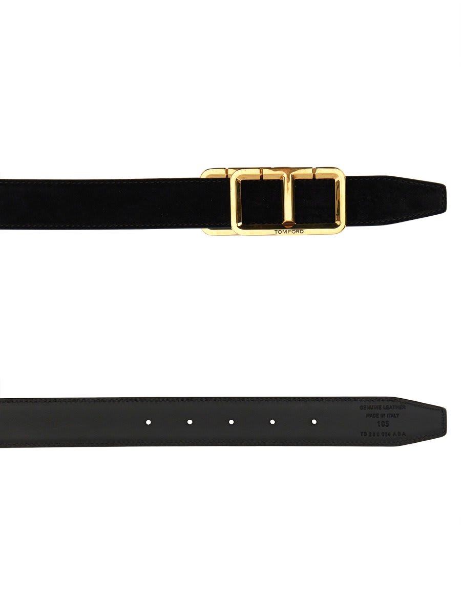 Shop Tom Ford Logo-buckle Fastened Belt In Black