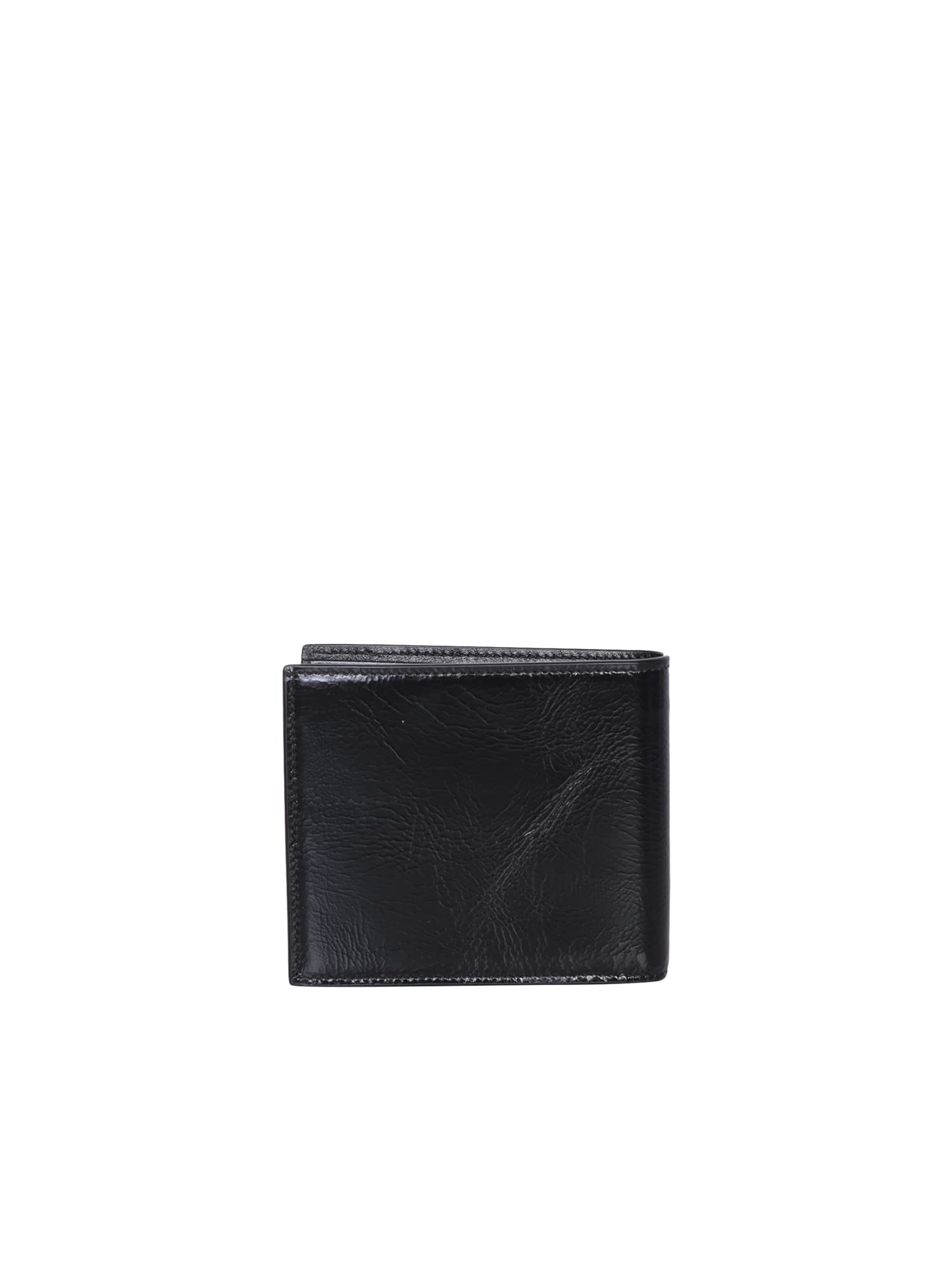 Shop Saint Laurent Lettering Logo Black Wallet