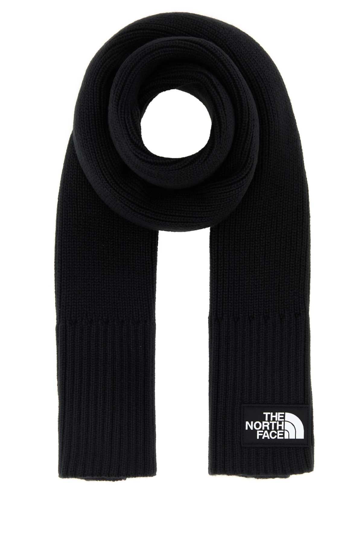 The North Face Ribbed Texture Knit Scarf In Black