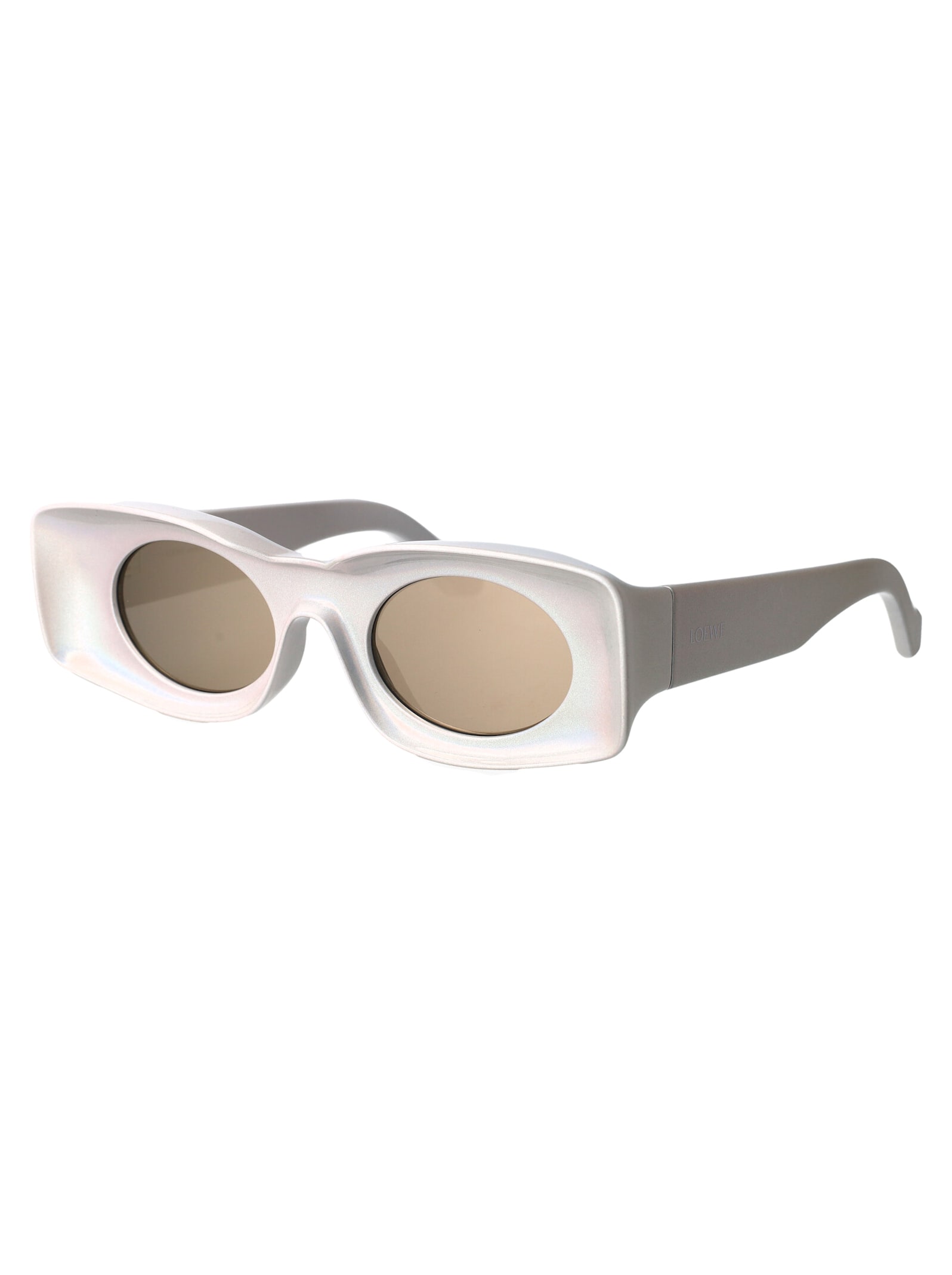 Shop Loewe Signature Sunglasses In Silver