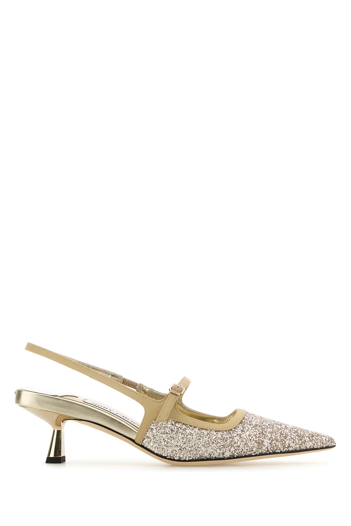 Jimmy Choo Didi 45 Glitter Slingback Pumps In Sand/sand