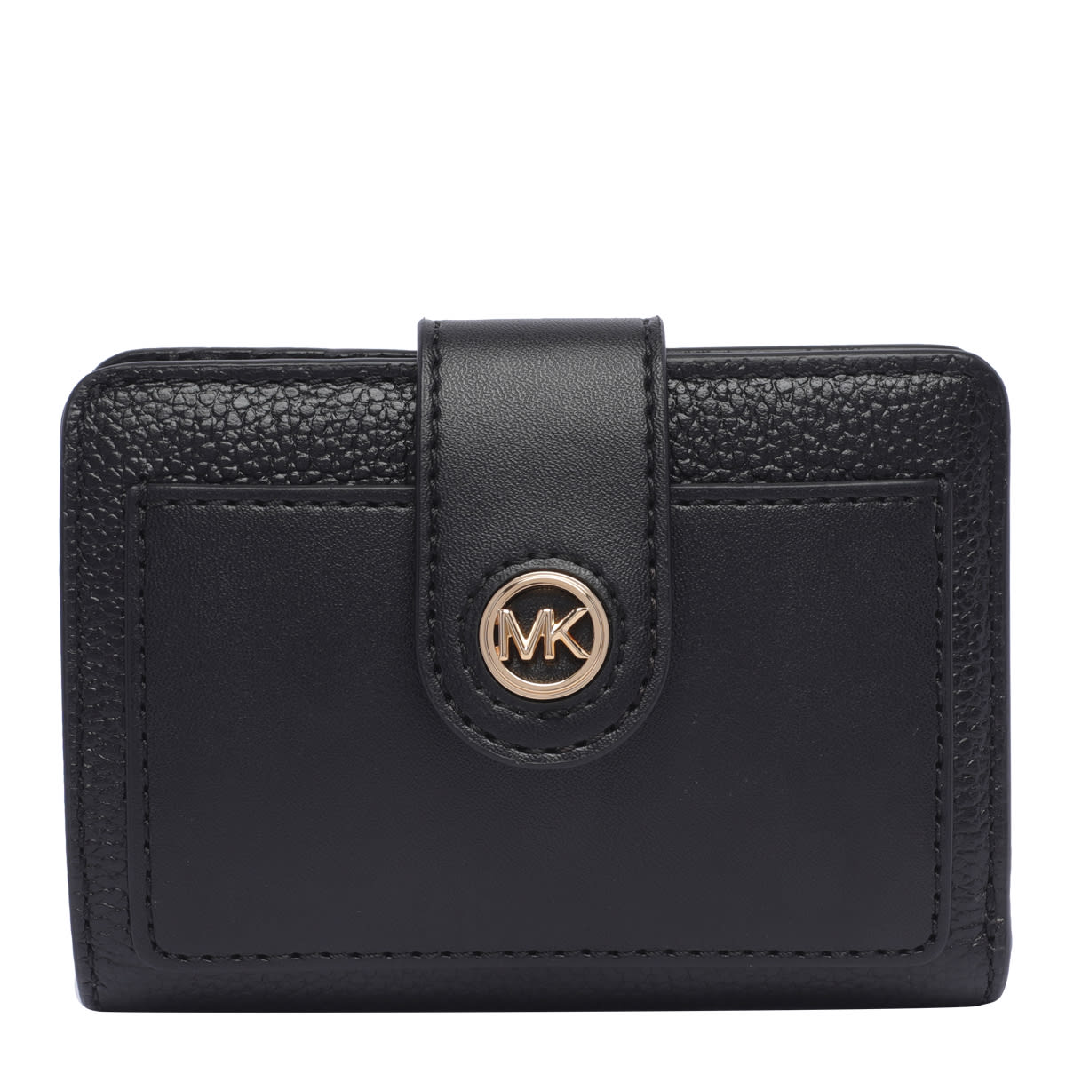 Shop Michael Michael Kors Mk Charm Wallet In Black