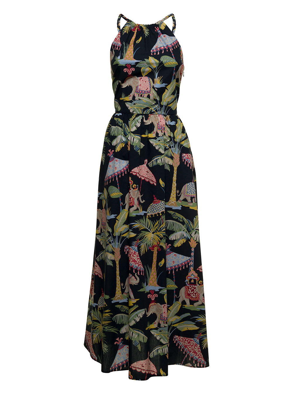 RED Valentino Floral Cotton Long Dress With Laces