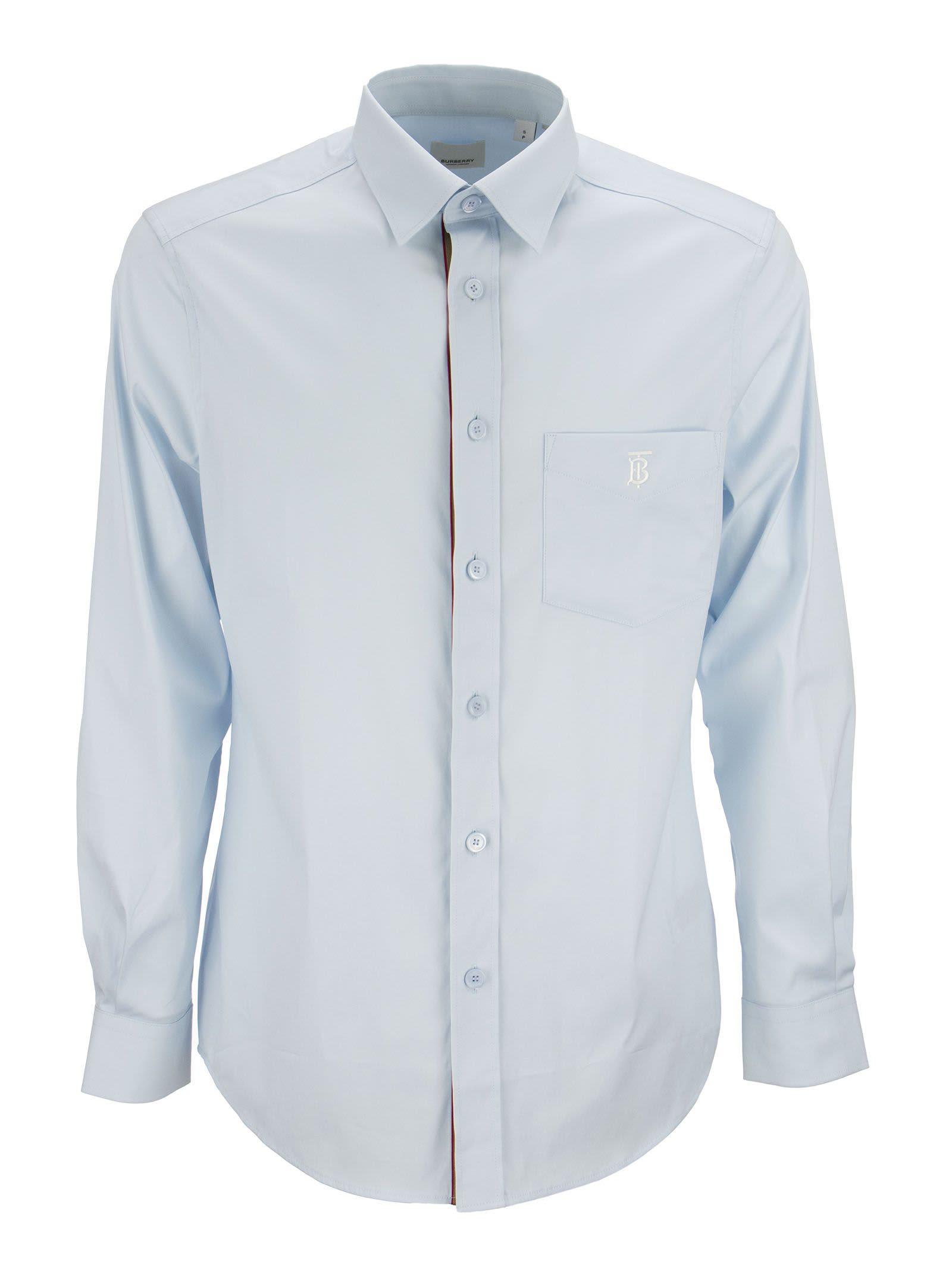 Burberry Chappel - Monogram Motif Stretch Cotton Blend Shirt
