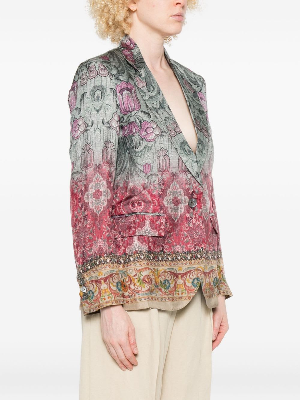 Pierre-louis Mascia Pierre Louis Mascia Silk Single-breasted Jacket In Multi