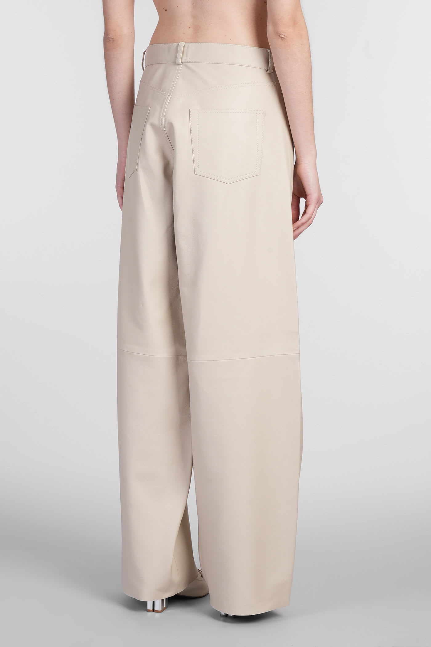 Haikure Bethany Pants In Beige Leather In Neutral