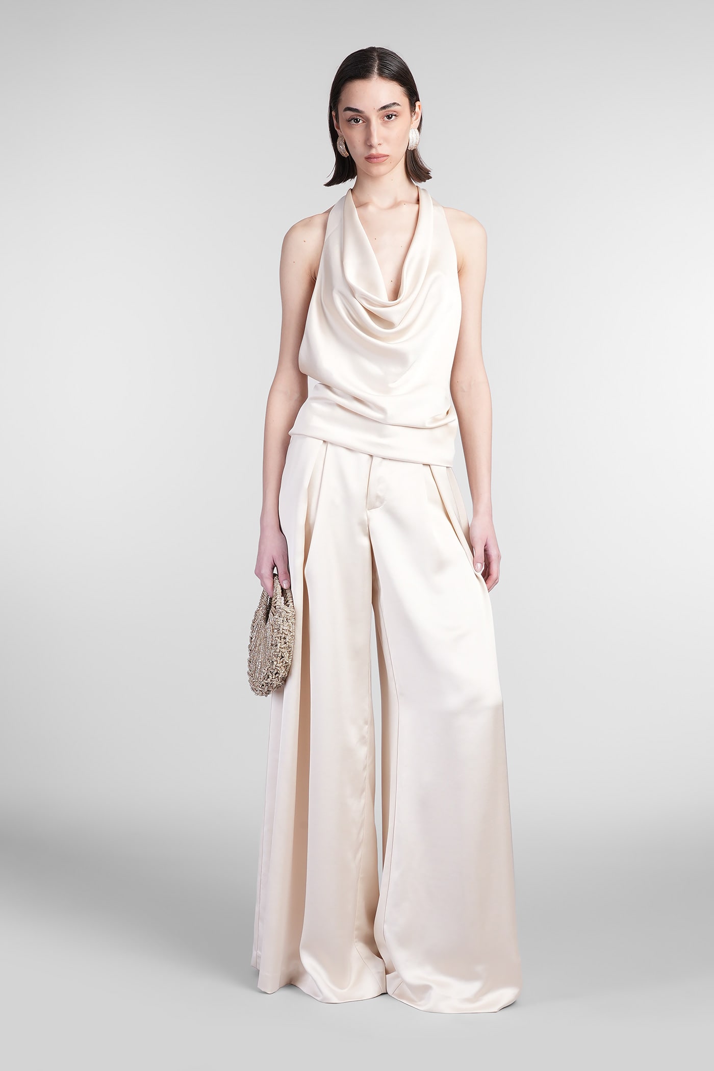 The Andamane Verushka Top Topwear In Beige Polyester In Beige