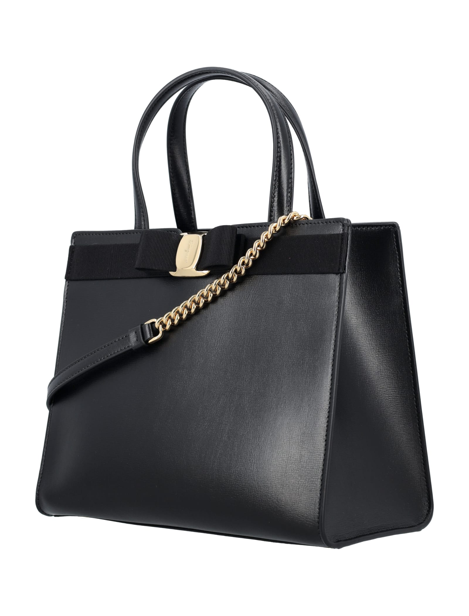 Shop Ferragamo Vara Tote Bag In Nero