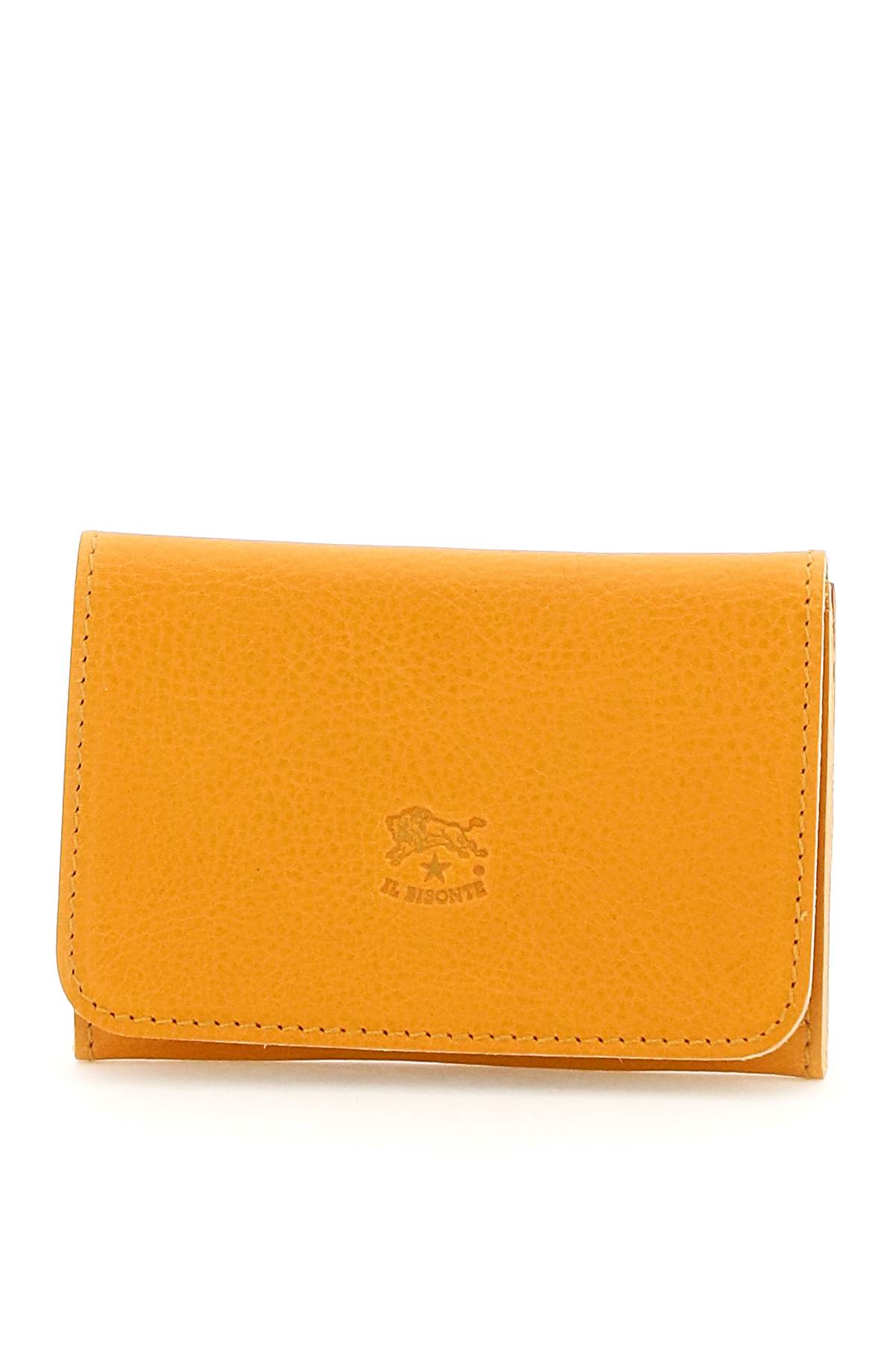 Il Bisonte Leather Cardholder In Miele (orange)
