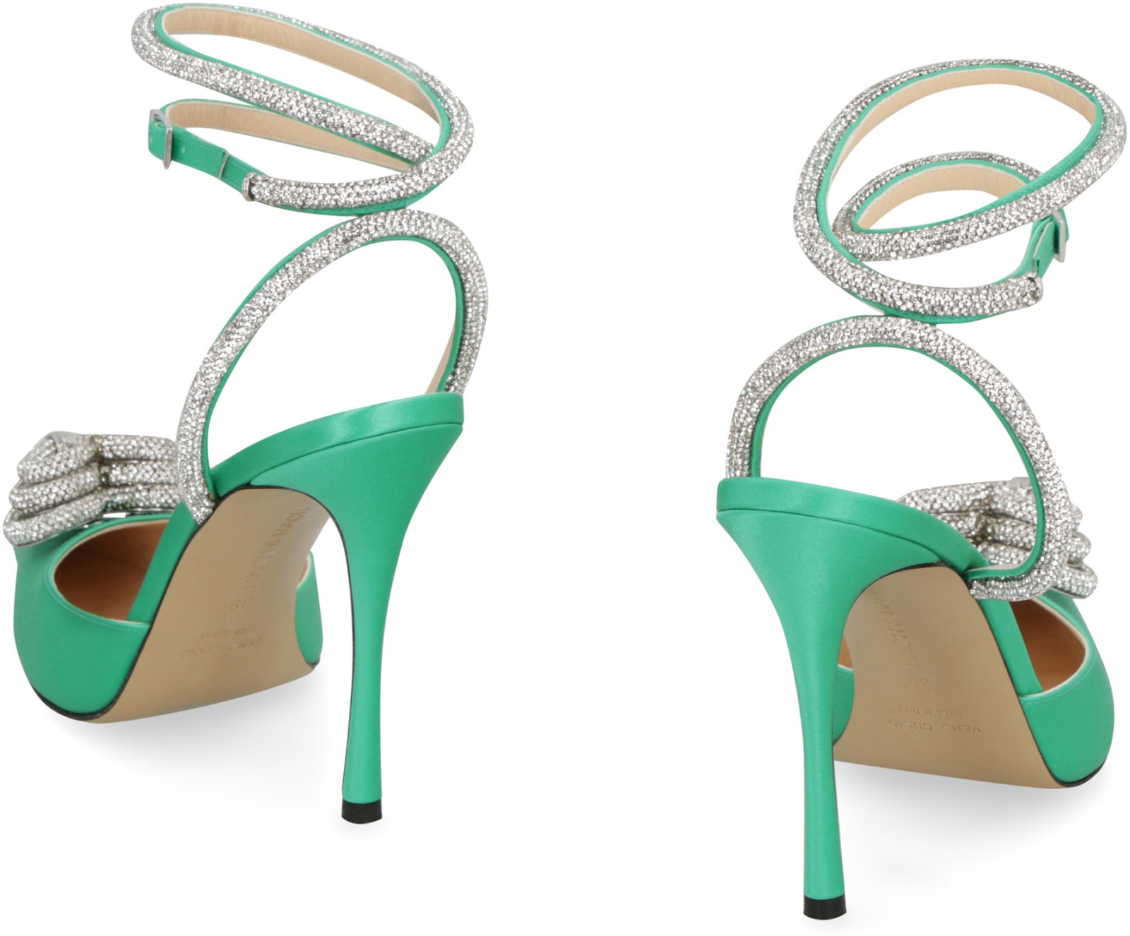 Shop Mach &amp; Mach Pumps Satin Slingback Pumps In Green