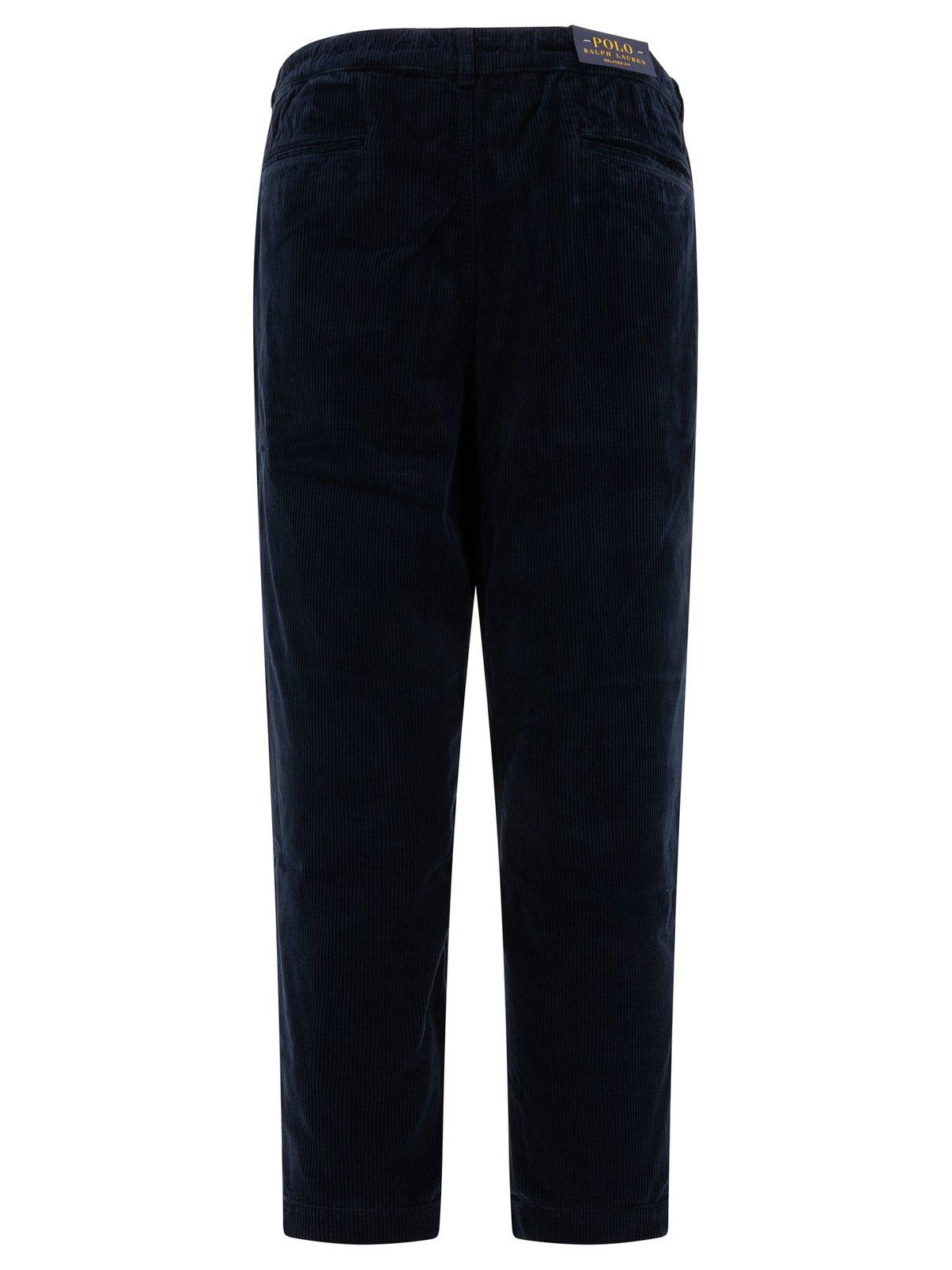 Shop Ralph Lauren Classic Fit Pleated Corduroy Pants In Blue