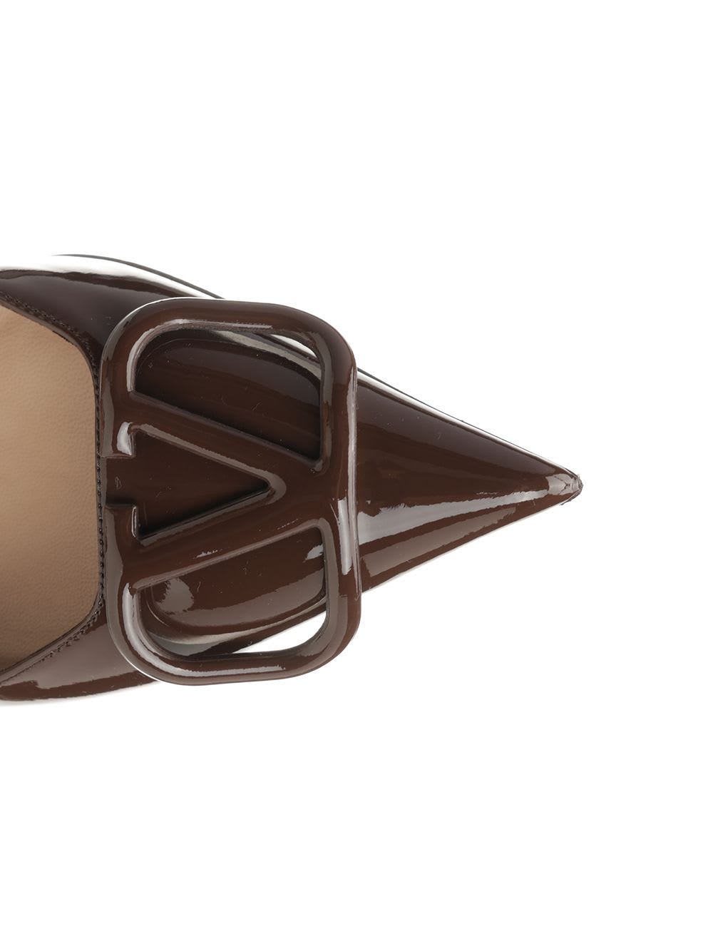 Valentino Vlogo 80 Slingback Pump In Patent Leather In Brown