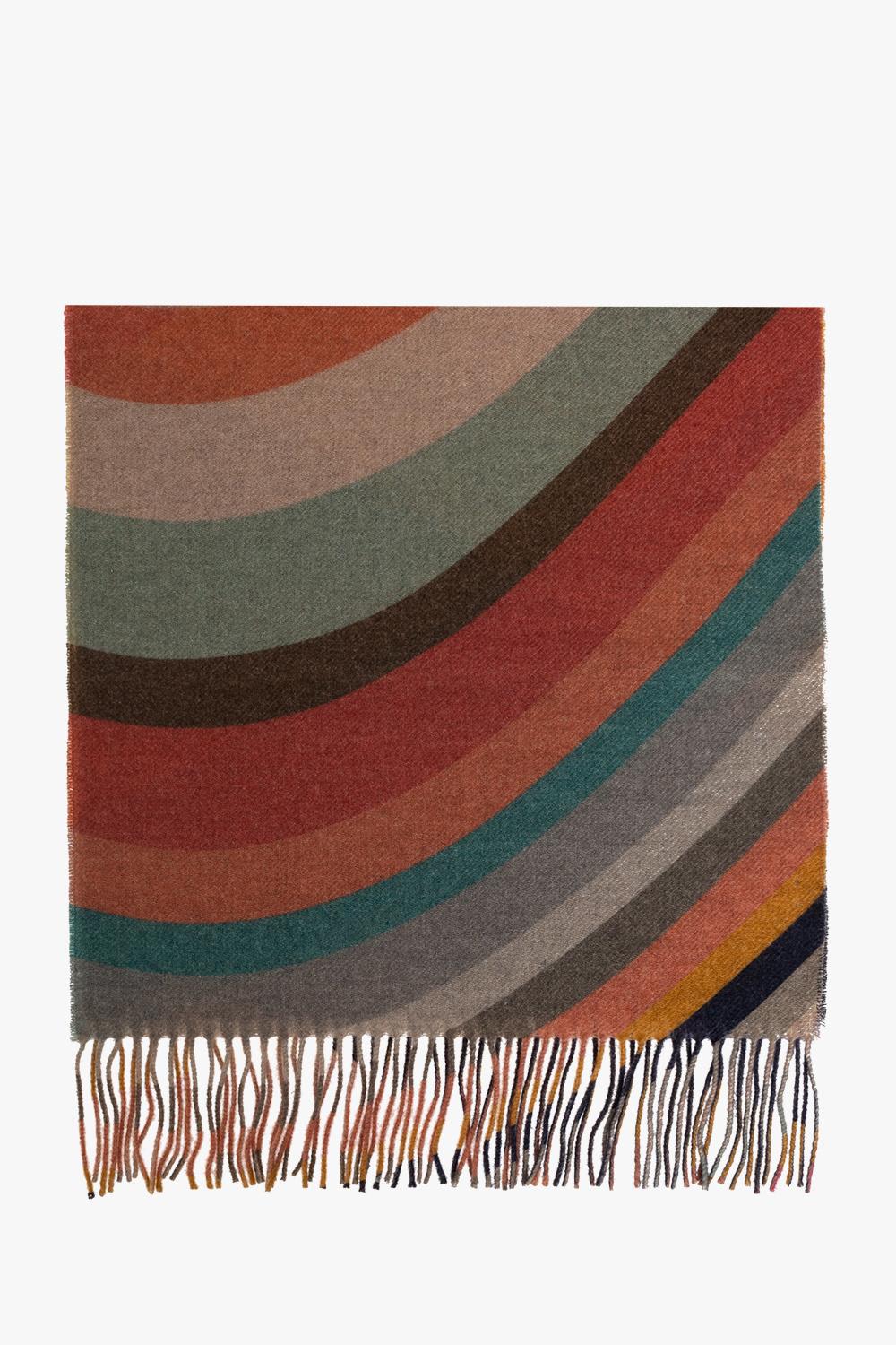 Shop Paul Smith Wool Scarf In Multicolour
