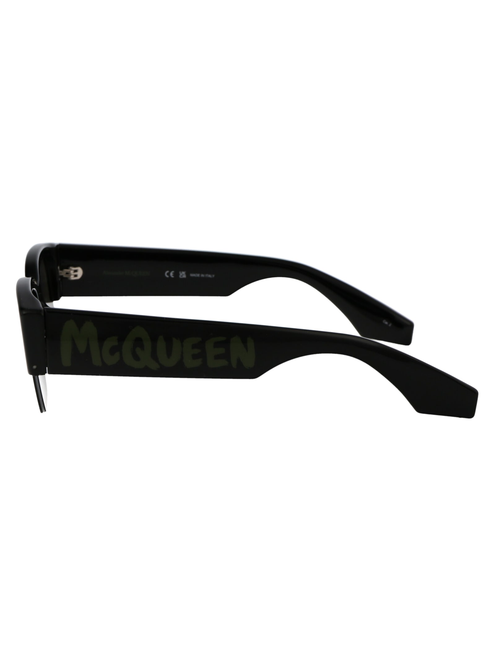 Shop Alexander Mcqueen Am0405s Sunglasses In 002 Black Black Green