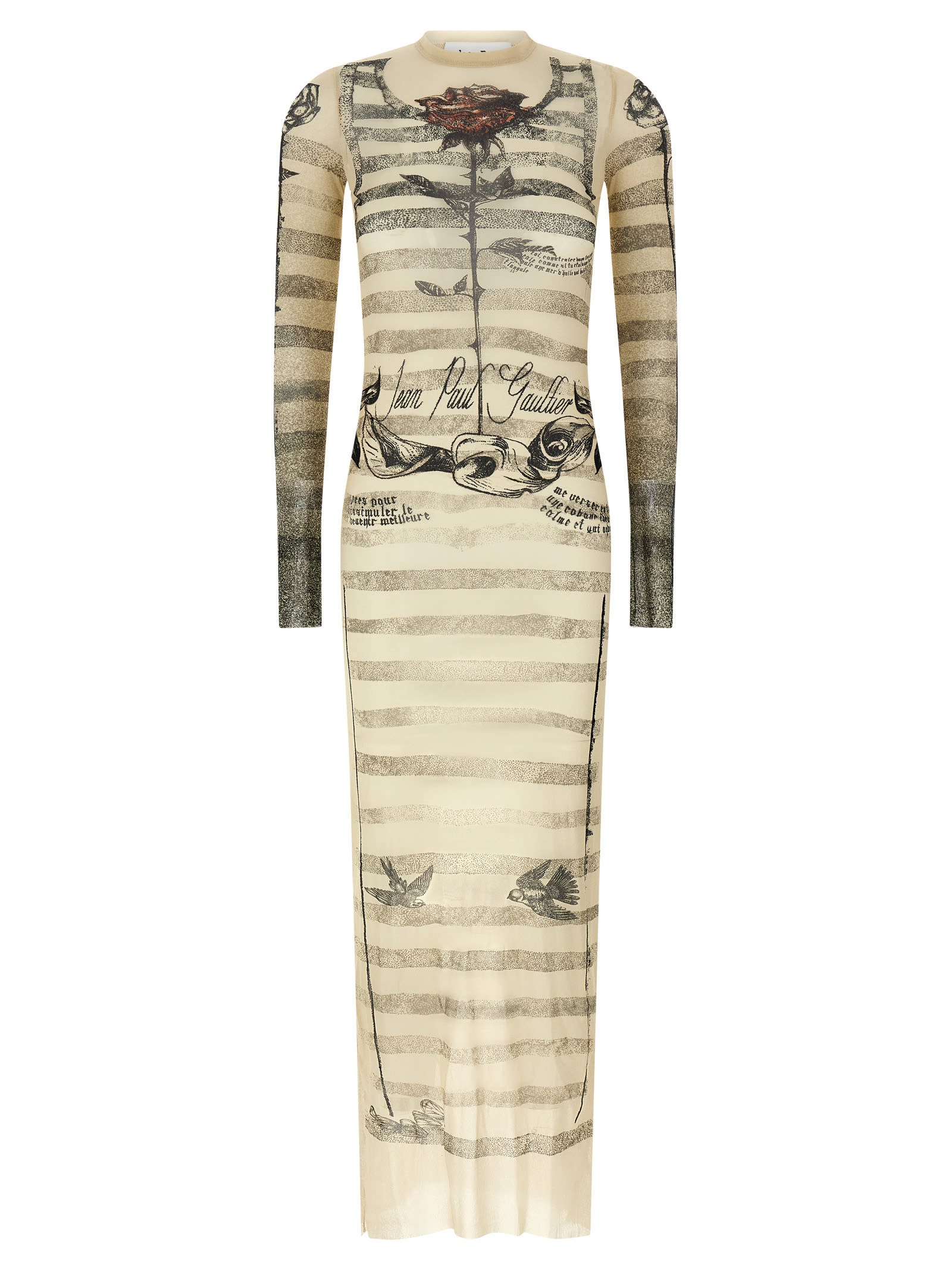 ワンピース JeanPaul GAULTIER MESH TATOO MARINIER LONG DRESS JEAN PAUL GAULTIER - Women Printed 