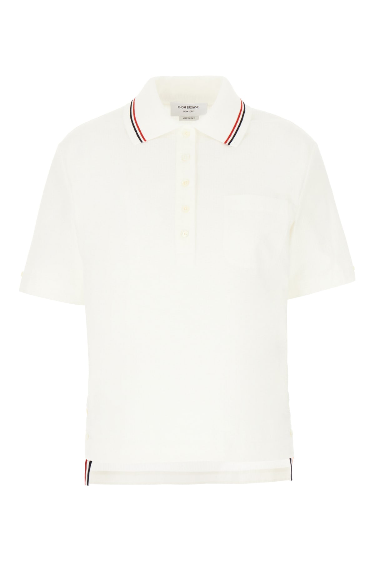 Thom Browne White Cotton Polo Shirt In Animal Print