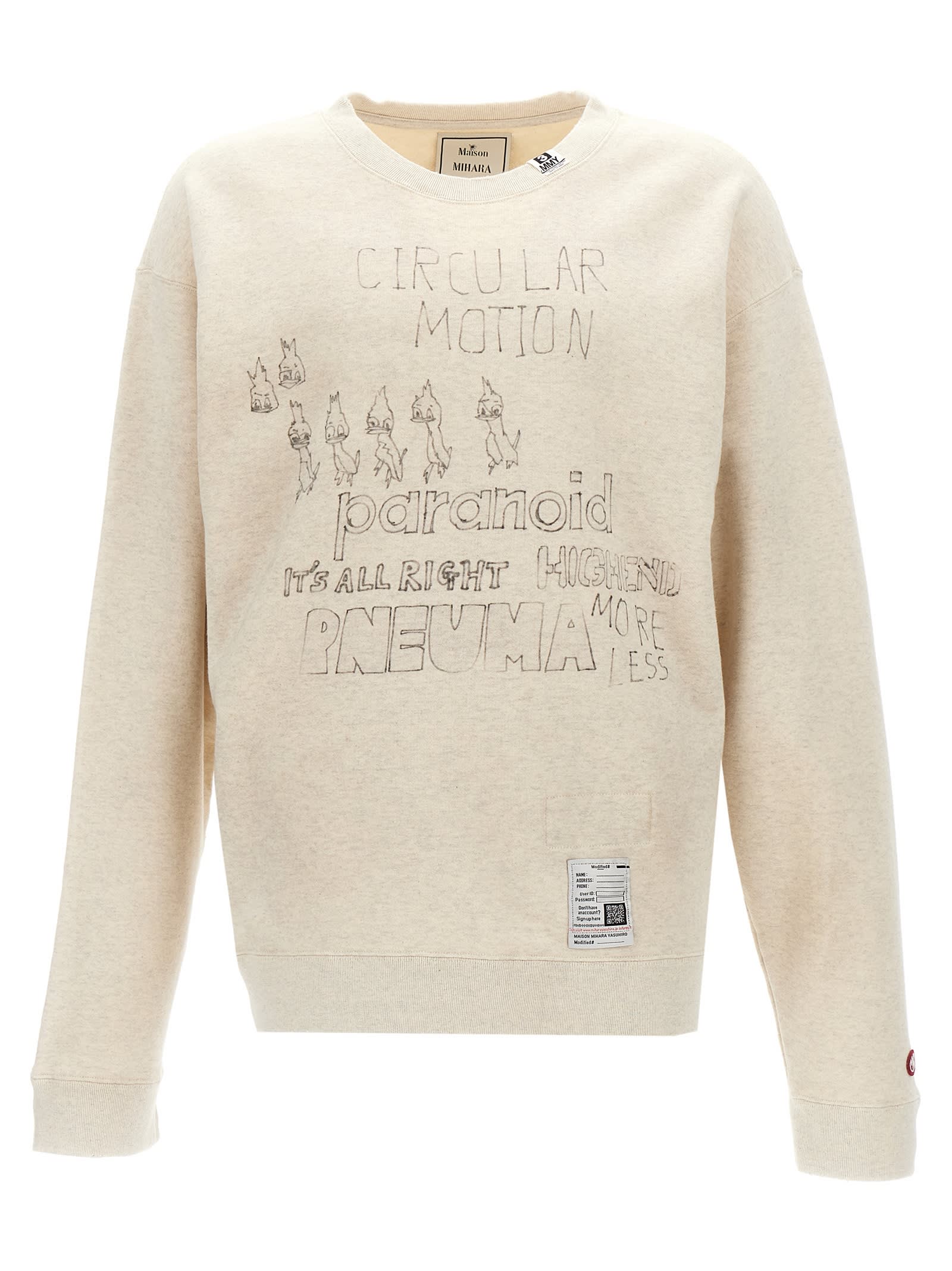 Shop Miharayasuhiro Distressed Print Sweatshirt In White