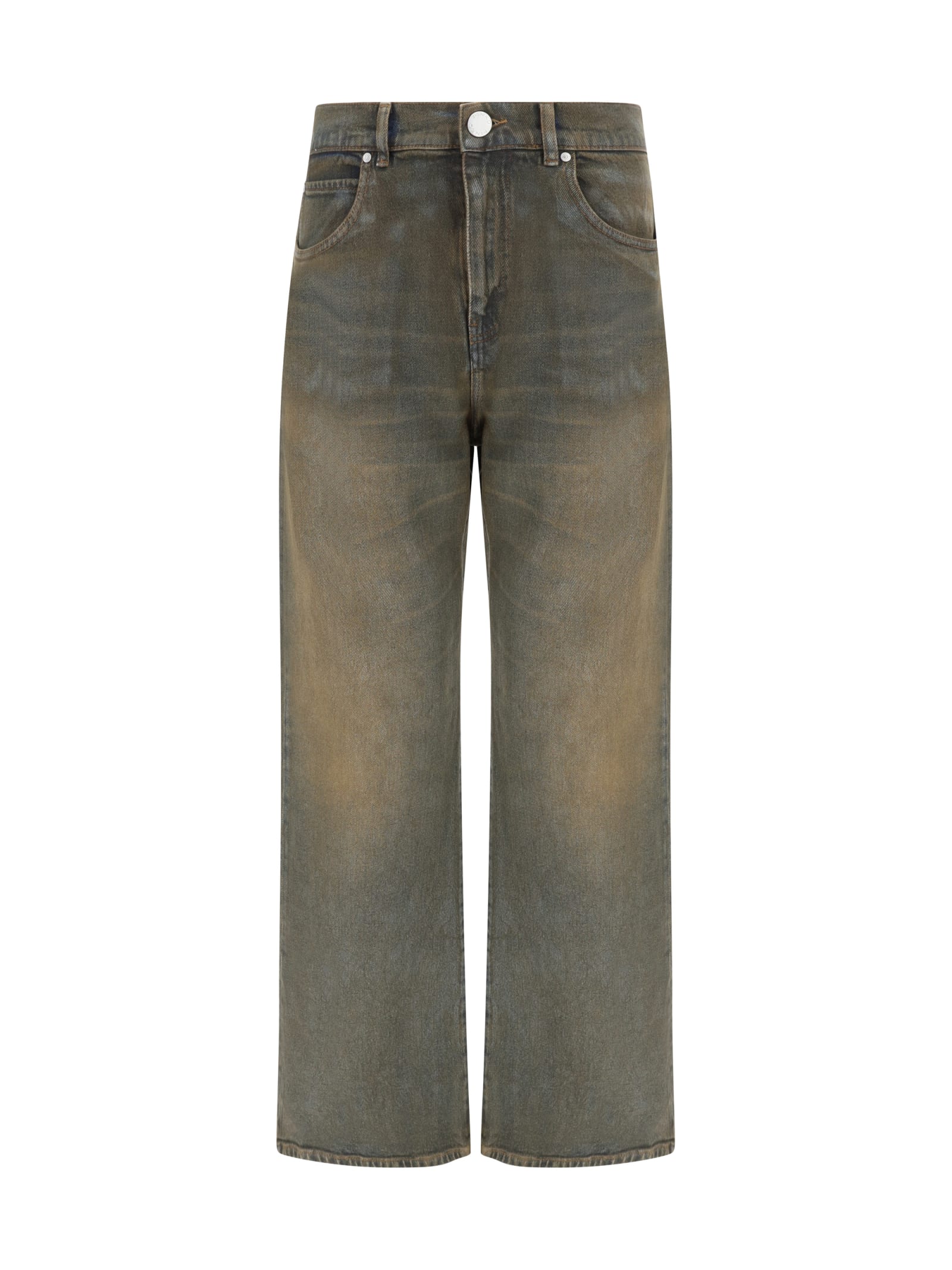 Shop Pinko Denim Pants In Brown/blue