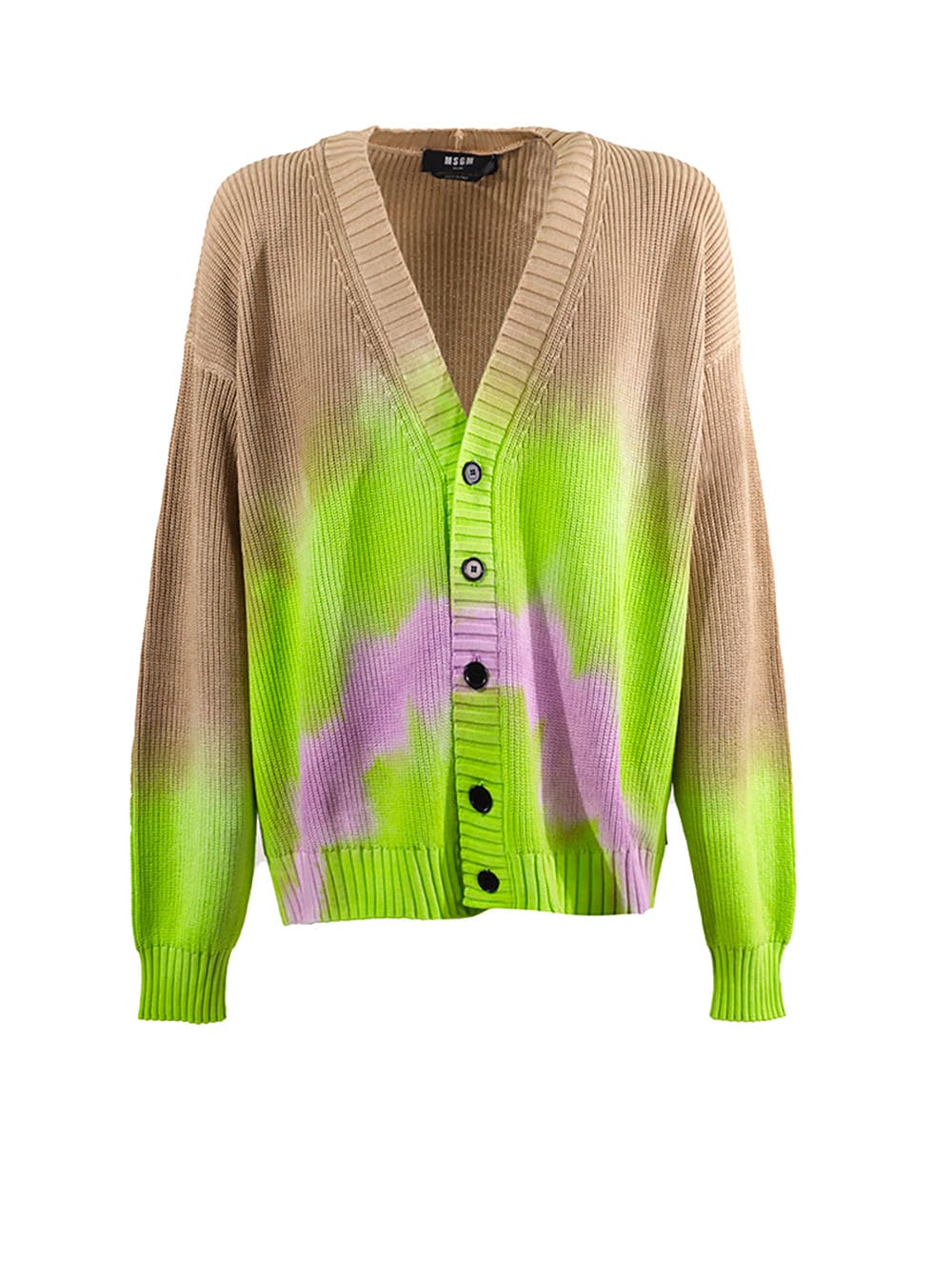 MSGM All Over Tie Dye Cotton Cardigan