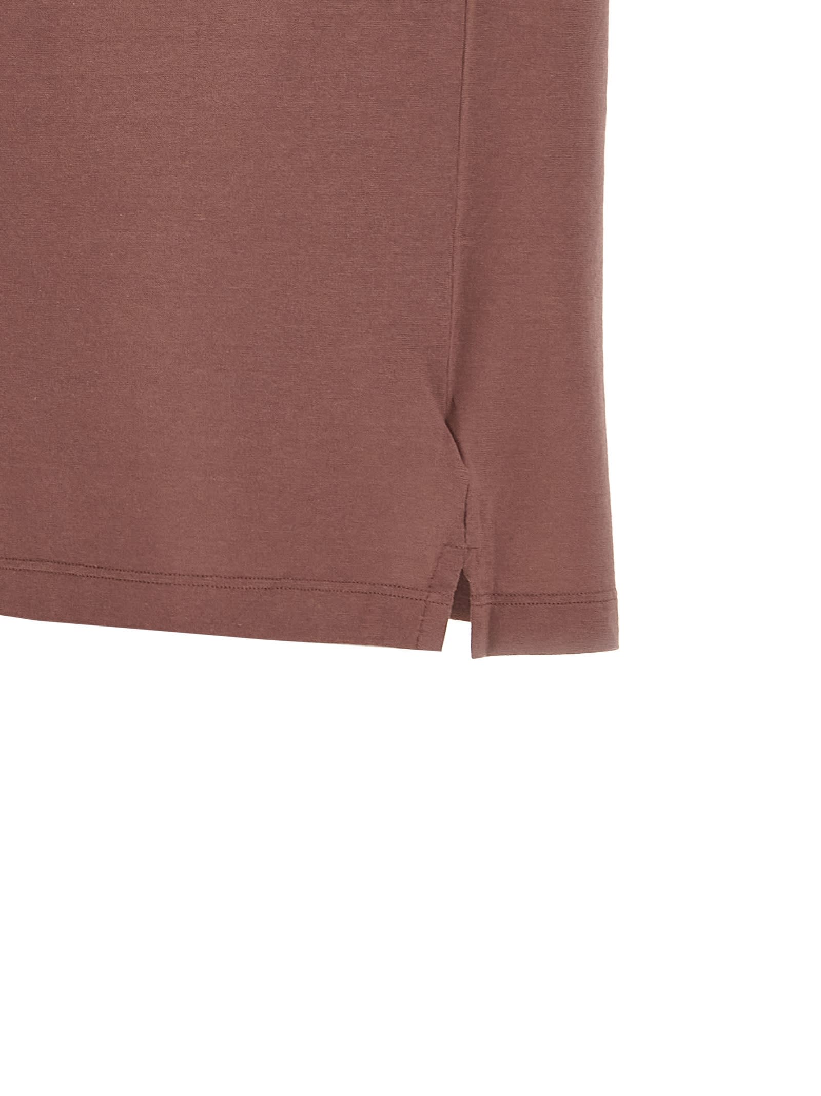 Zanone 'ice Cotton' Polo Shirt In Brown