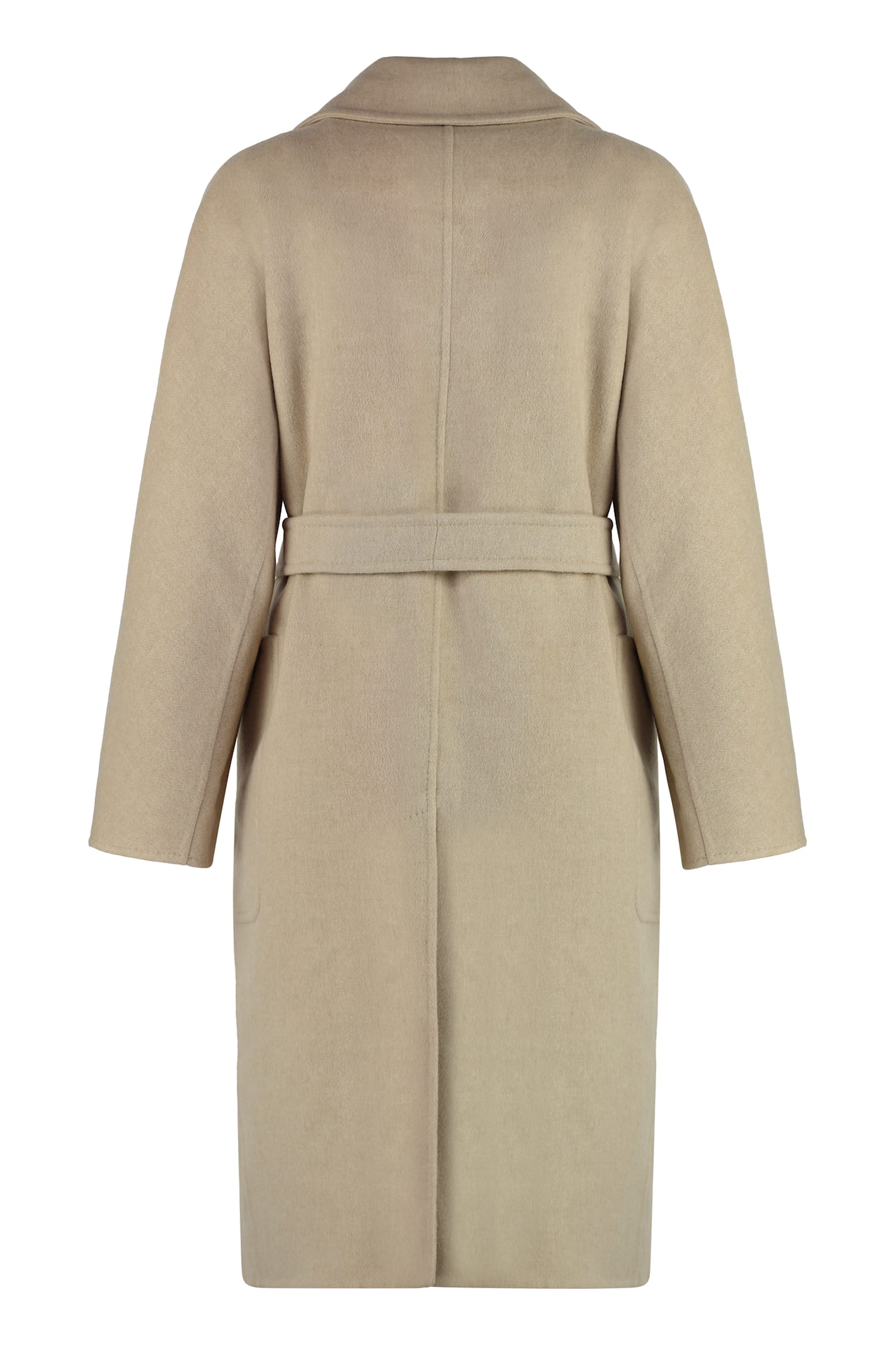 Shop Max Mara Agosto Wool Coat In Beige