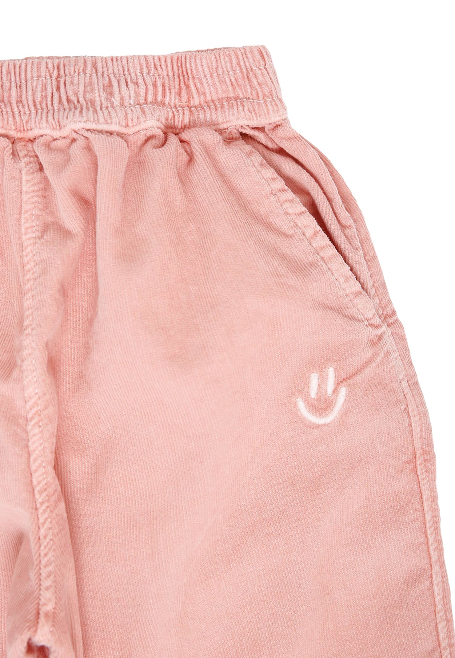 Molo Pink Trousers For Baby Girl With Smiley In Pink