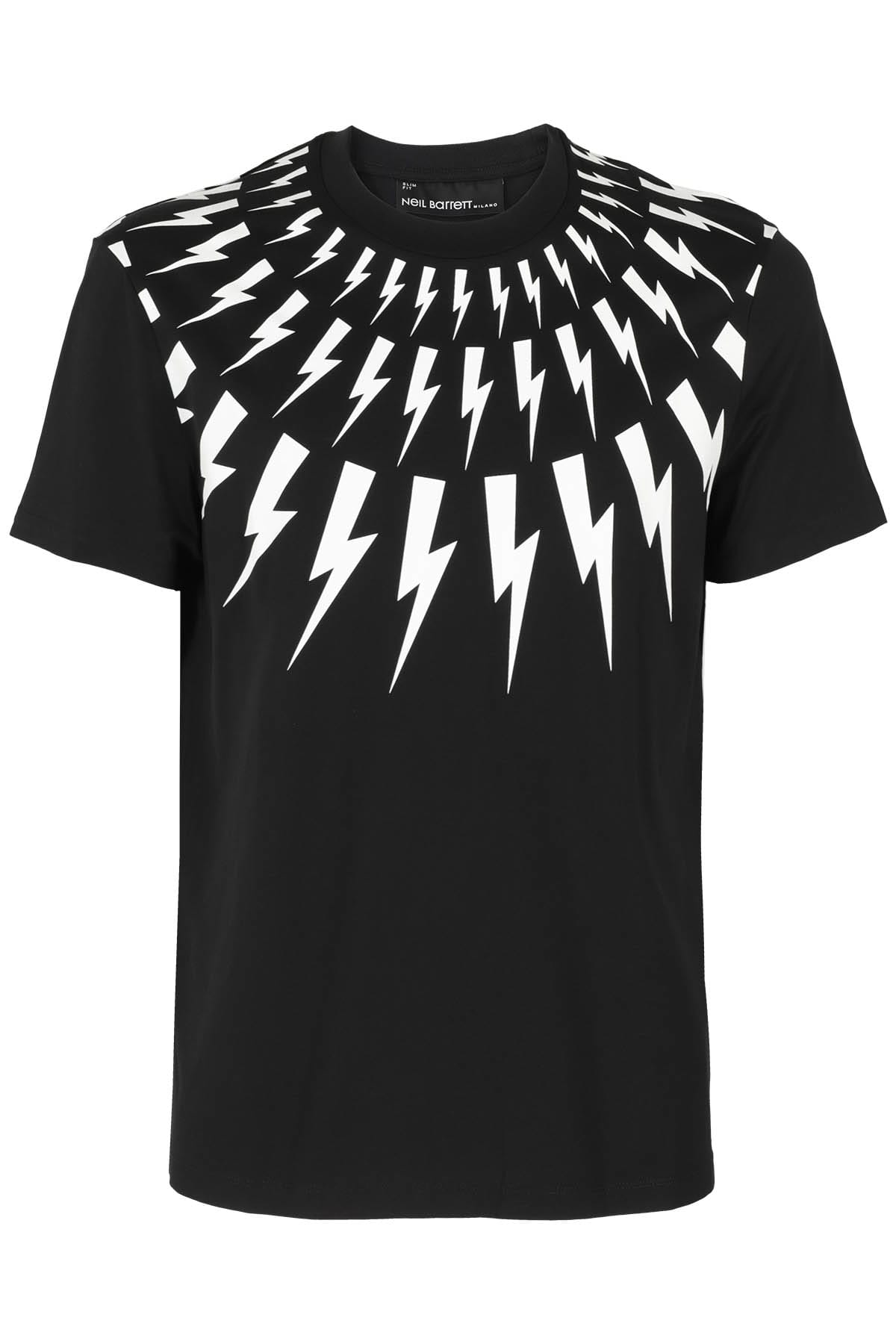Shop Neil Barrett Fairisle Thunderbolt Slim T-shirt In Black White