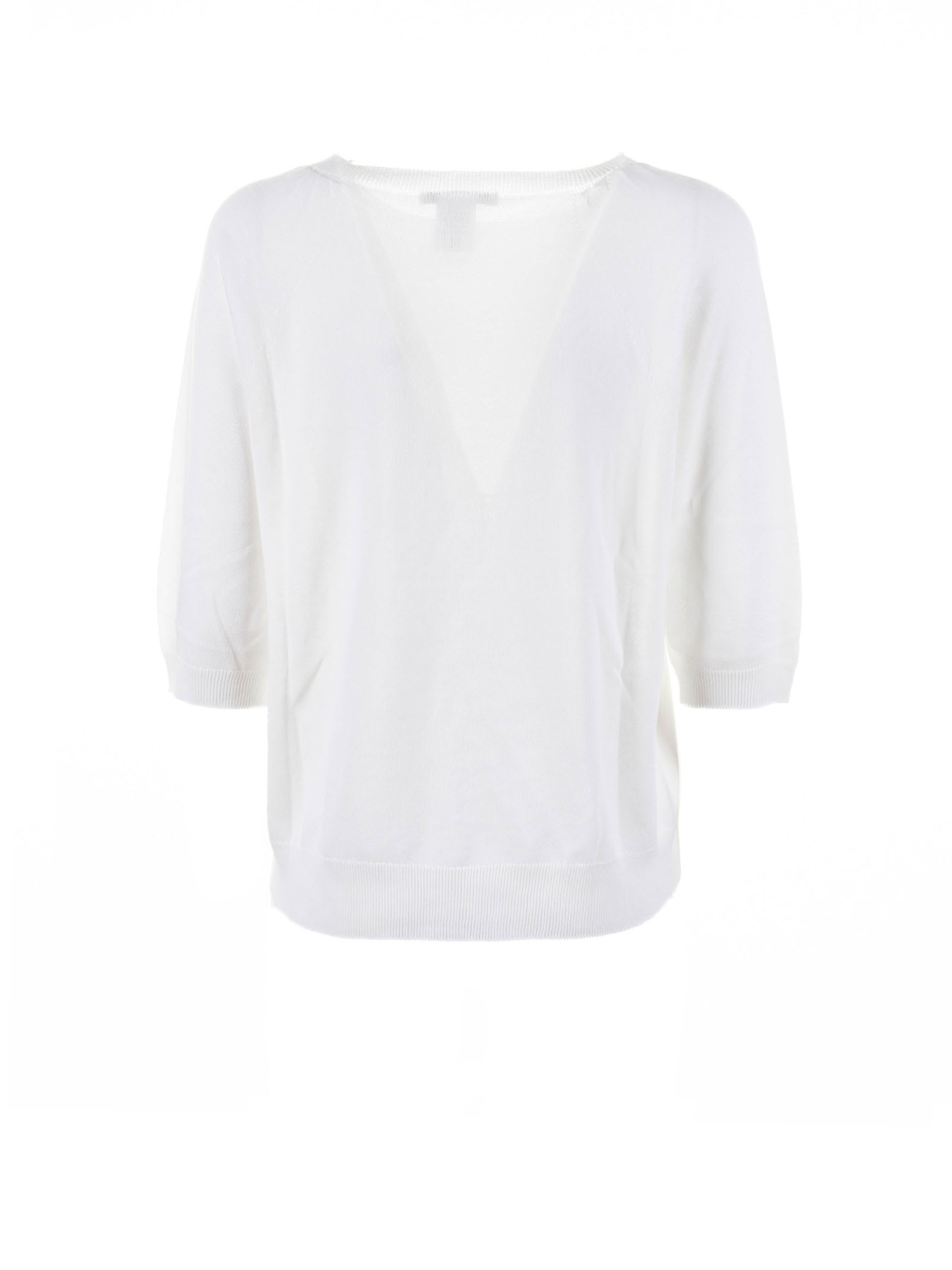 Shop Kangra White T-shirt With 3/4 Sleeves In Bianco