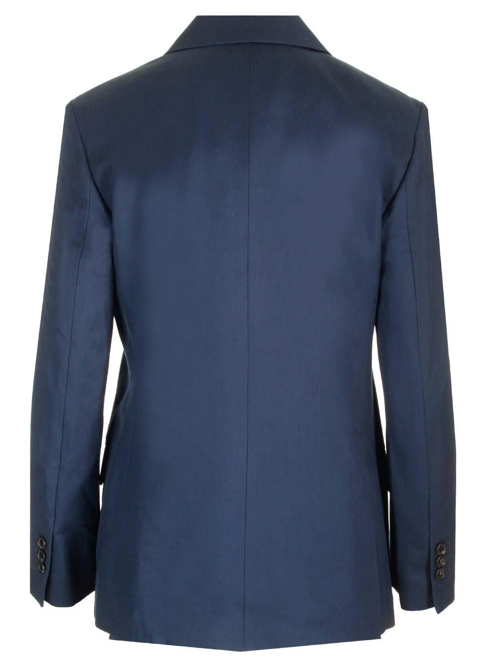 Shop Theory Double-breasted Straight Hem Blazer In Blue
