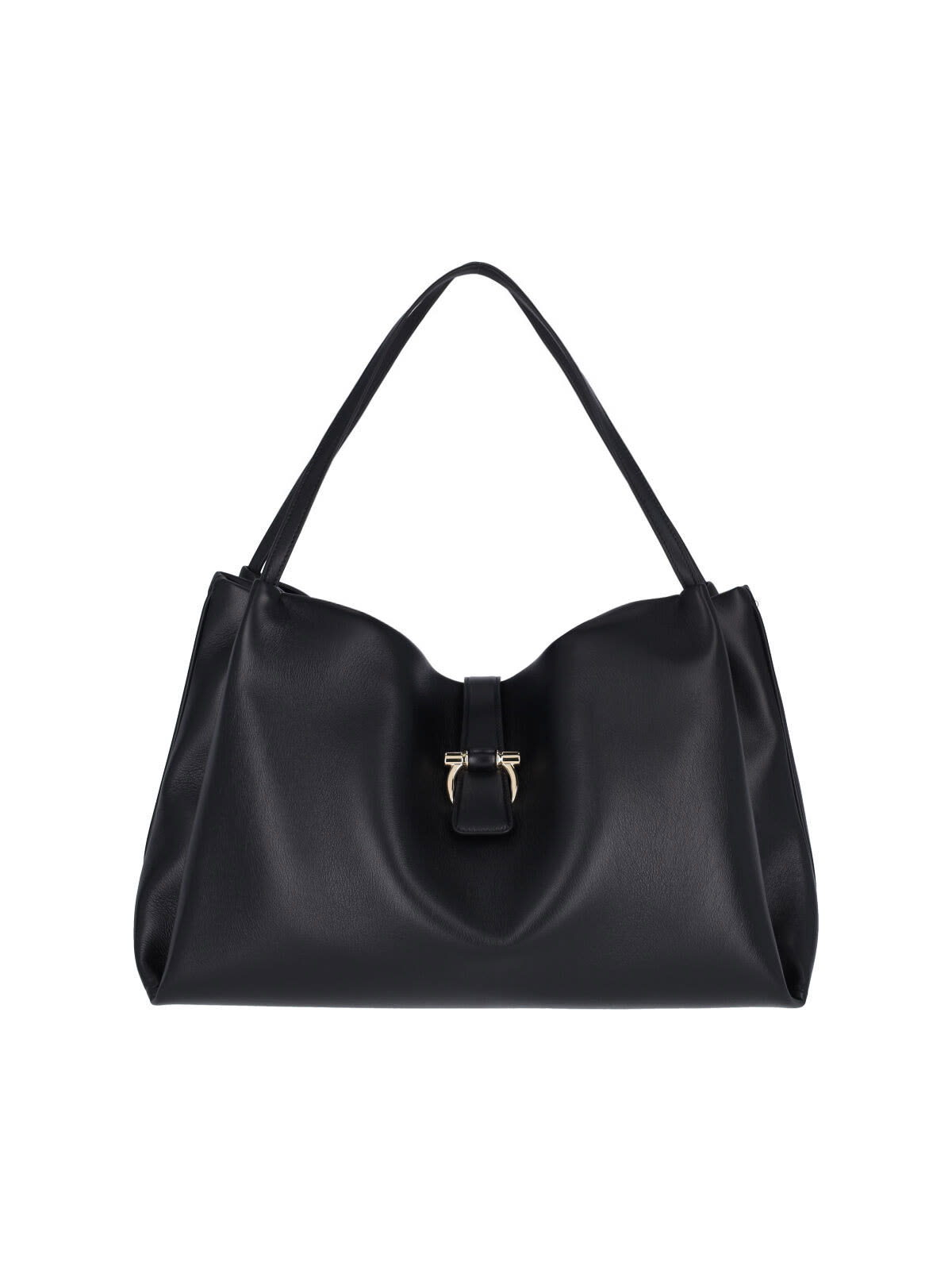 Shop Ferragamo Medium Tote Bag Gancini In Black