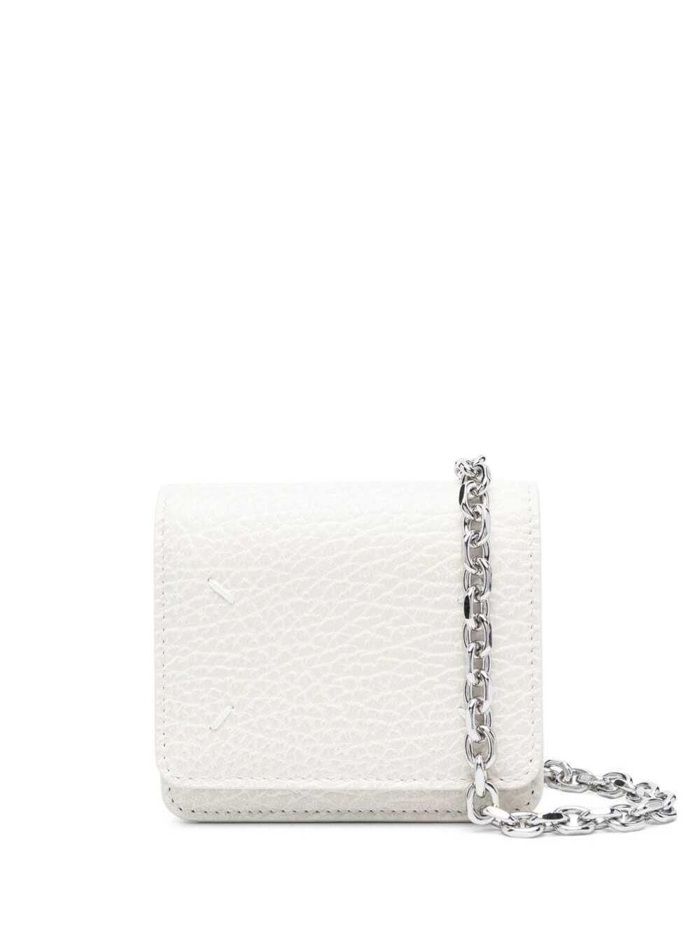Maison Margiela Wallet On Chain Small In Bianco