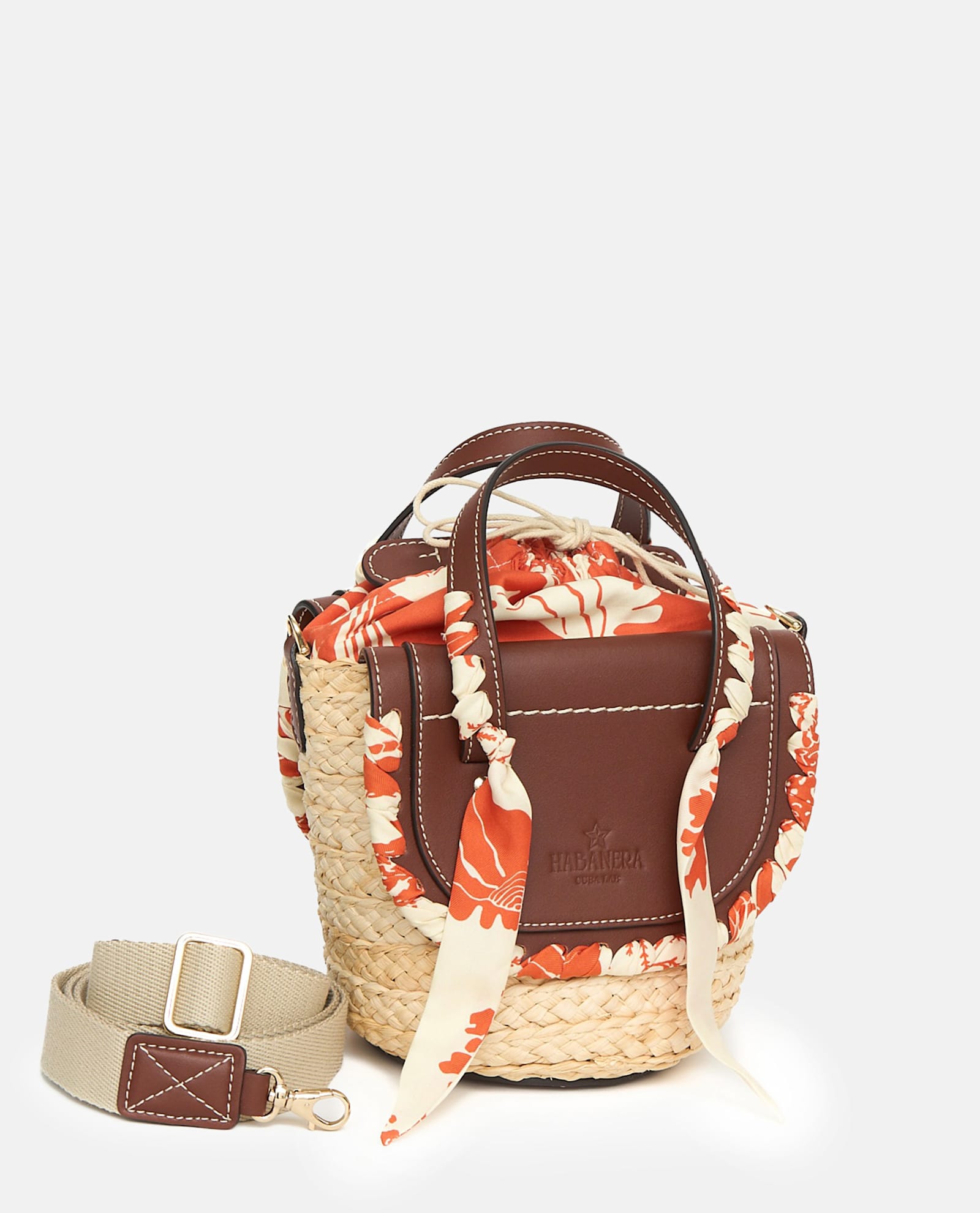 Cuba Lab Habanera Mini Tote In Beige Raffia In Brown