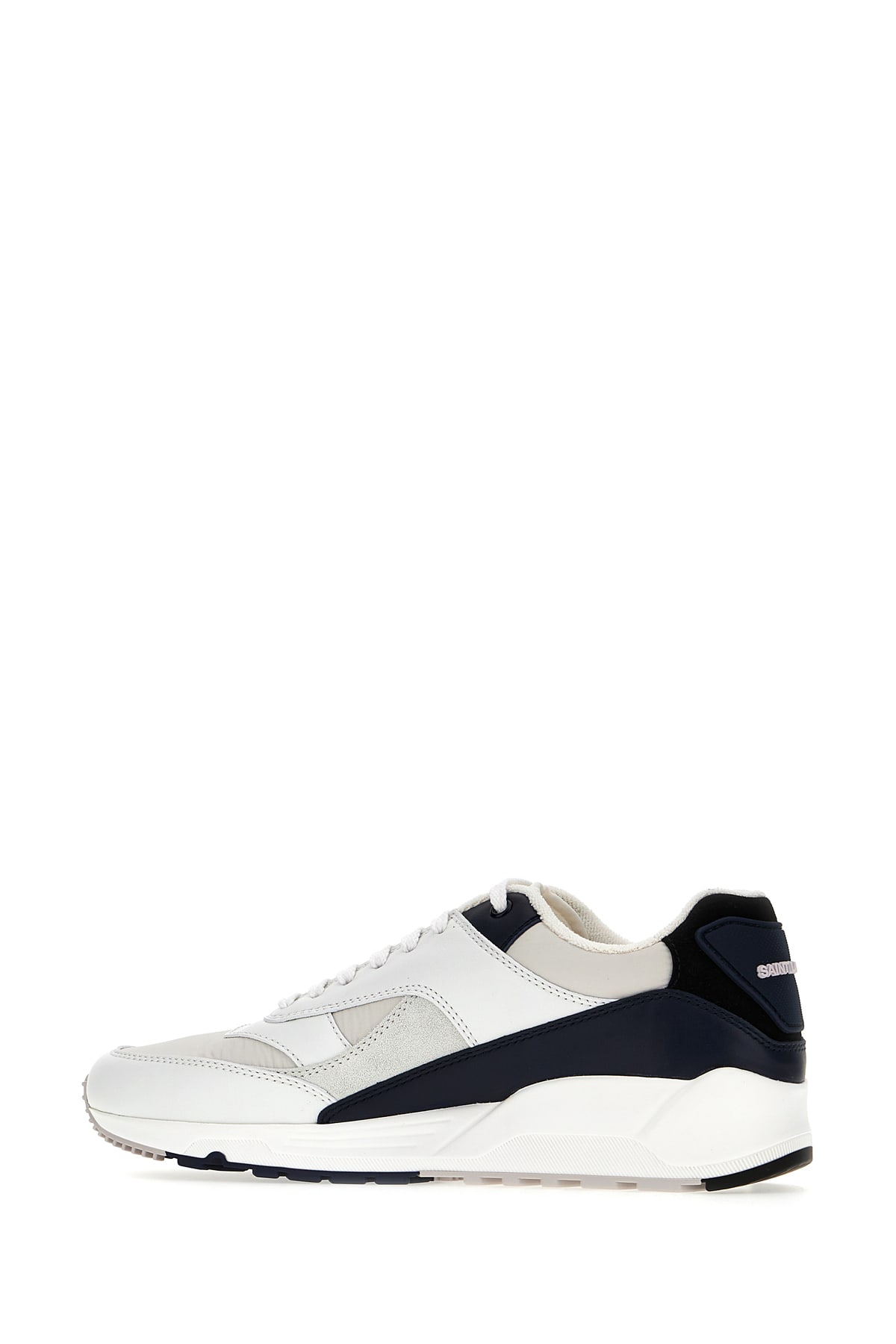 Saint Laurent Leather And Nylon Bump Sneakers With Contrasting Panels In Blanc Optique