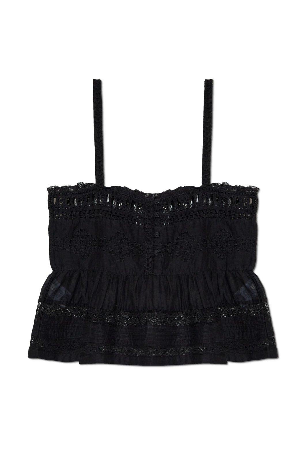 Shop Isabel Marant Étoile Denys Buttoned Top In Black