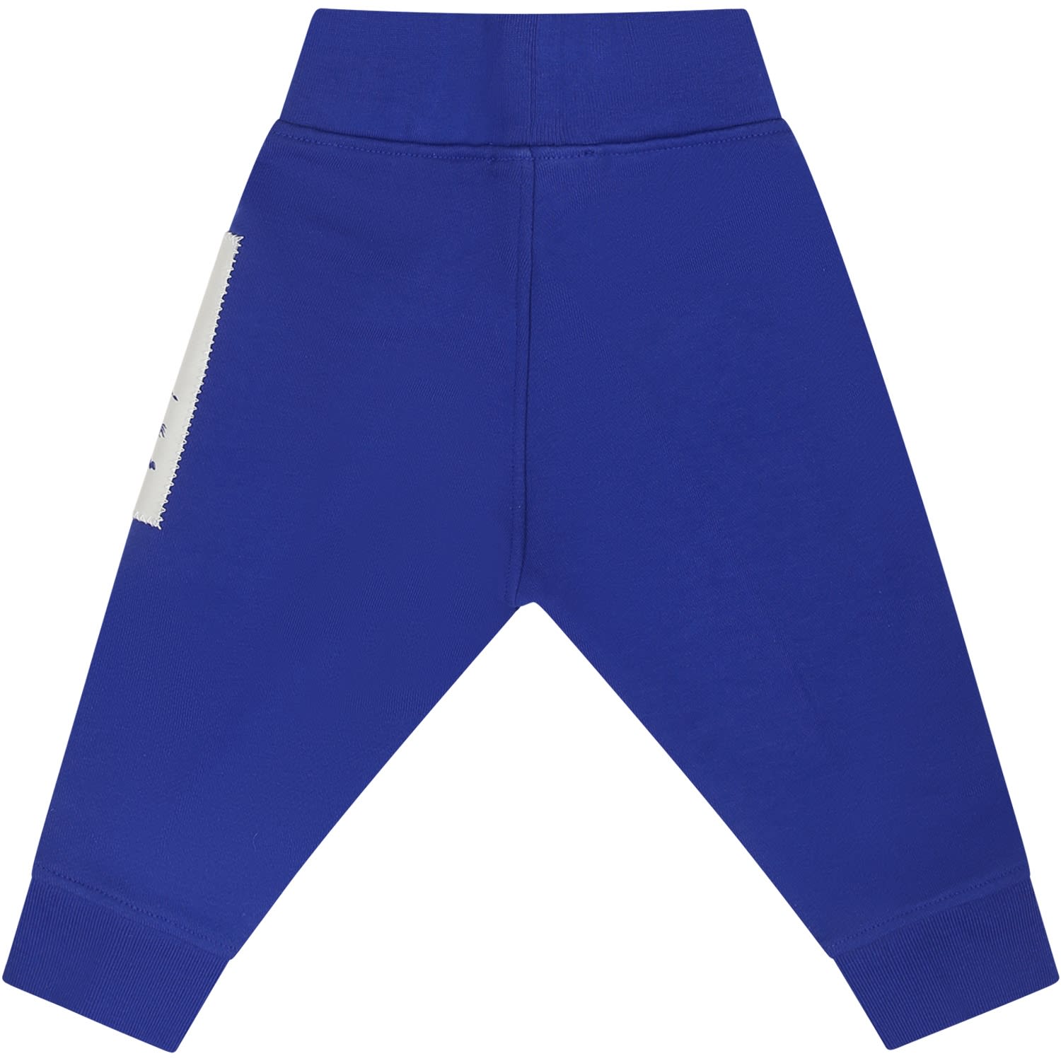 Shop Burberry Blue Trousers For Baby Boy With Logo