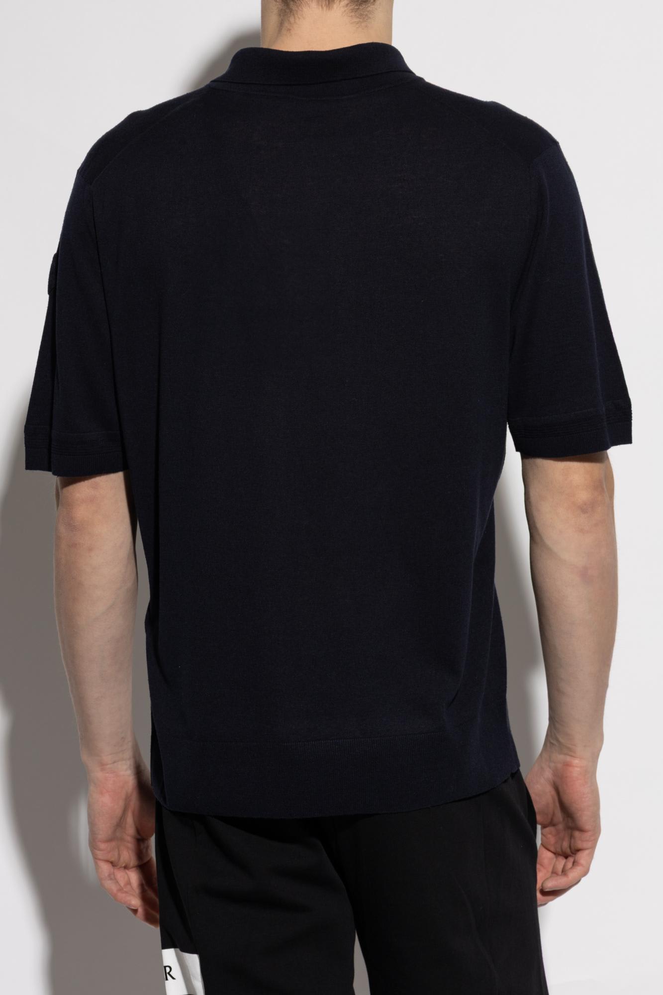Moncler Logo-appliqué Polo Shirt In Blue