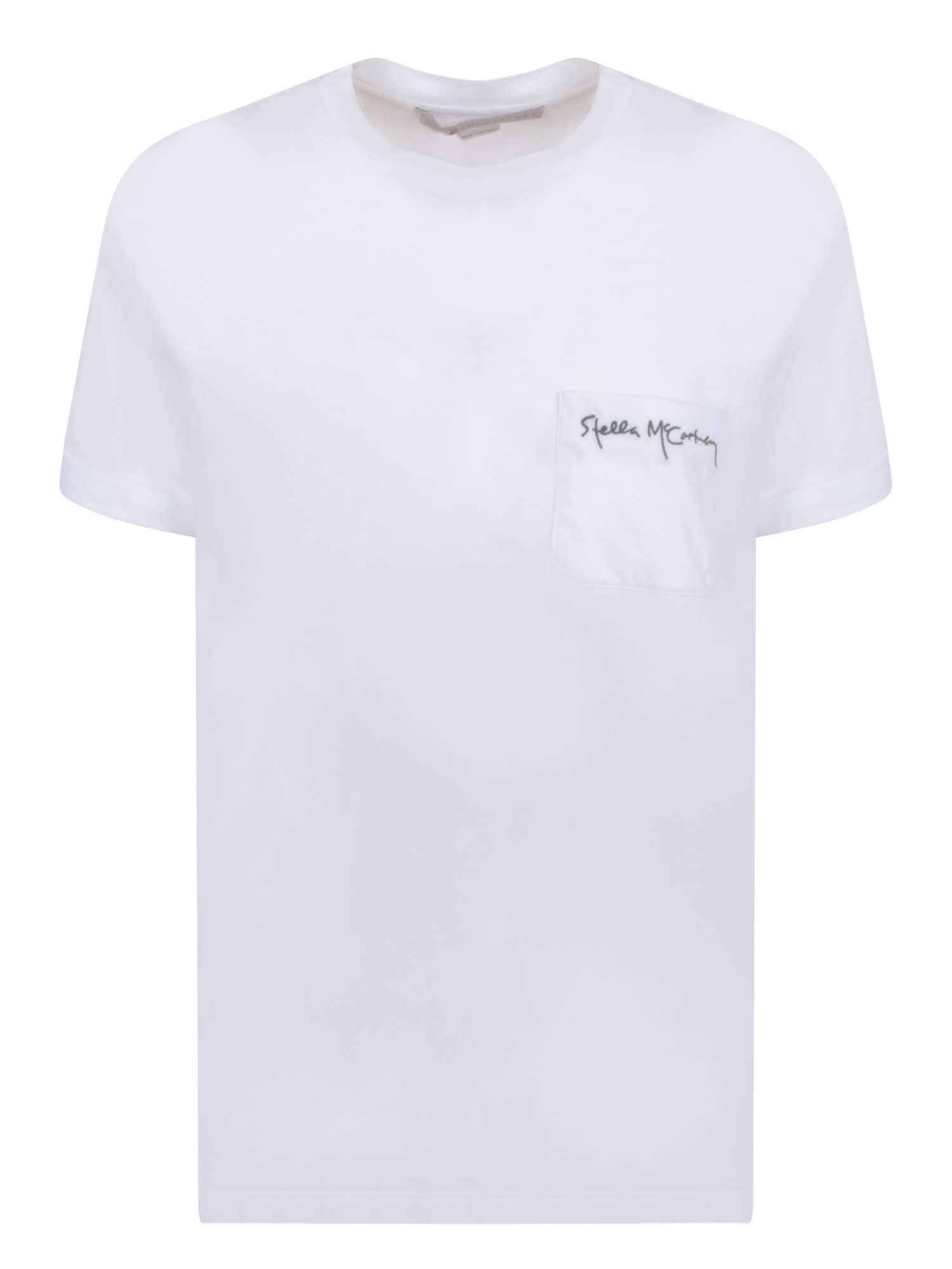 Chest Embroidery White T-shirt