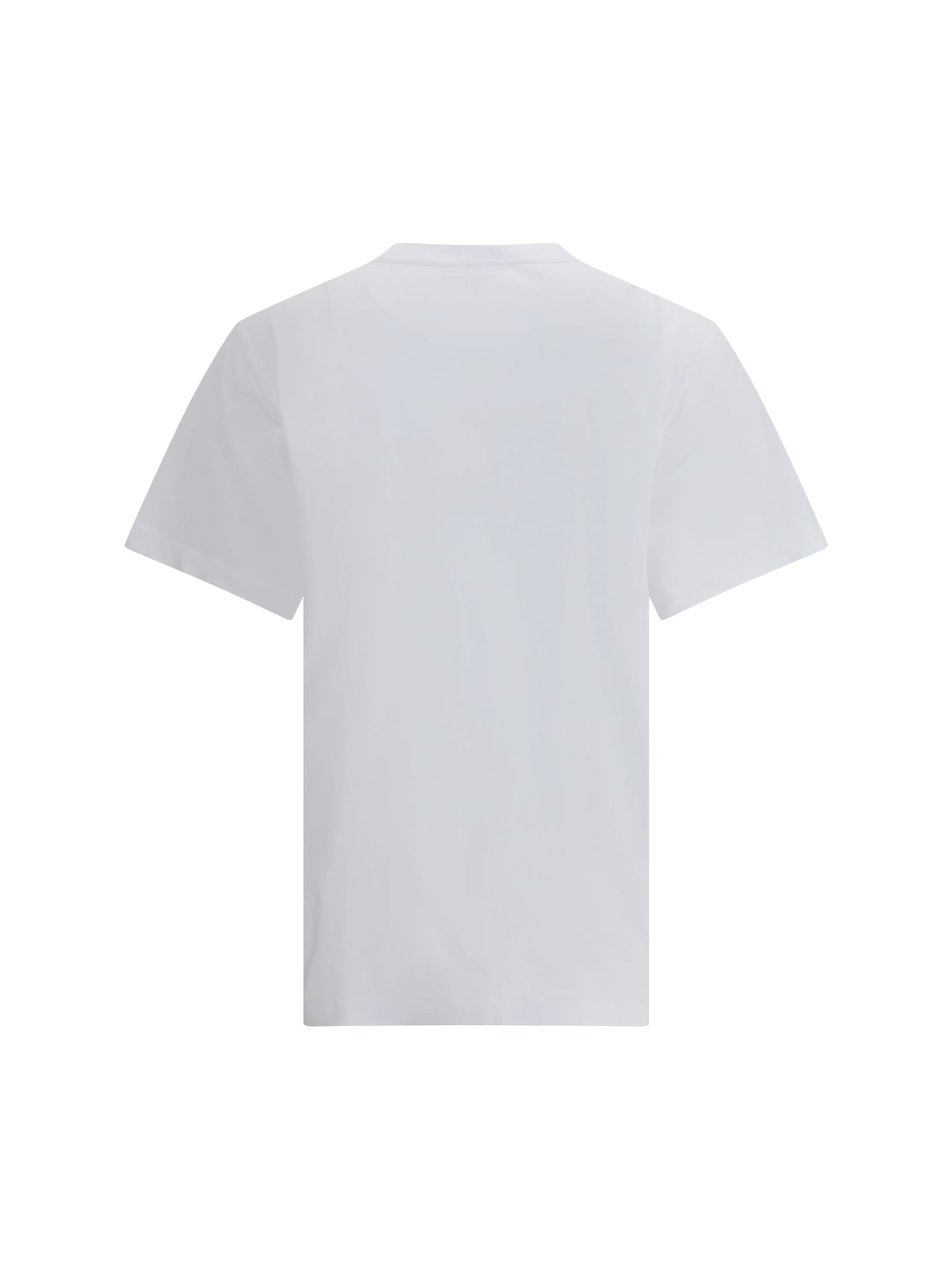 Ganni Women White Crewneck T-shirt With Maxi Logo On The Front In Cotton Jersey Woman In White