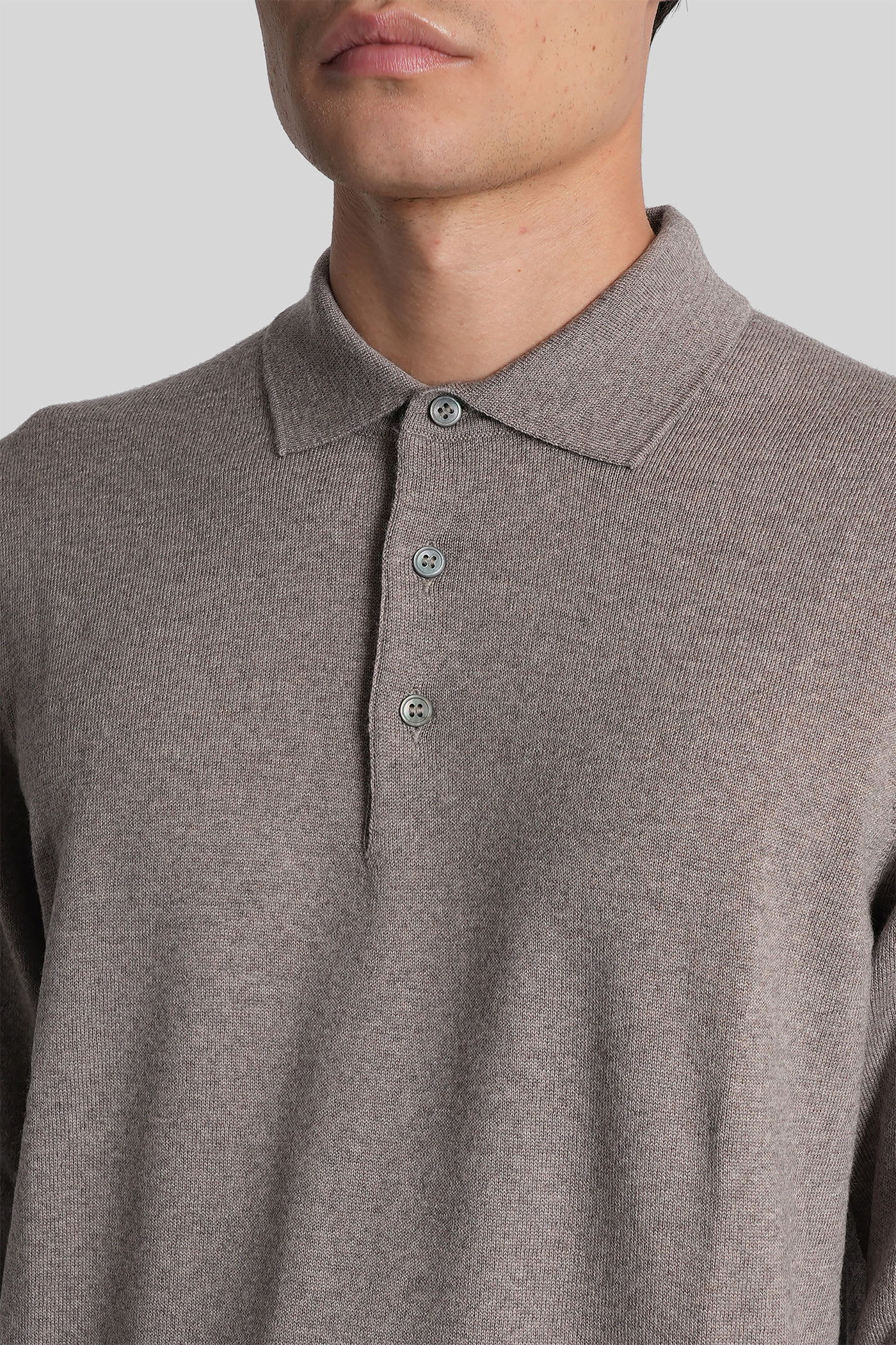 Tagliatore Palmer Polo In Grey Wool In Brown