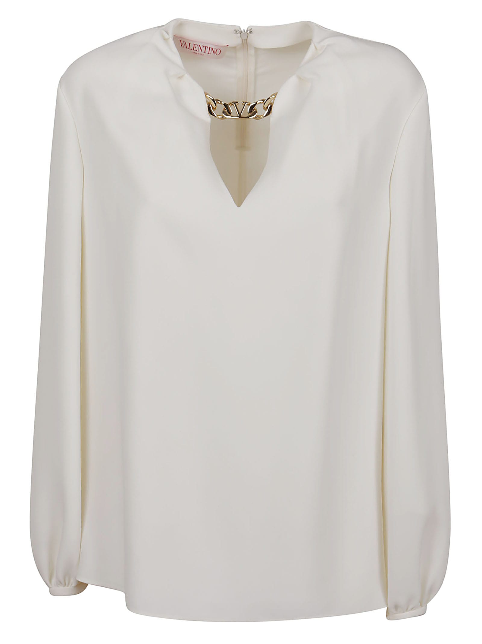 Valentino Top In Cady Couture Vlogo Chain