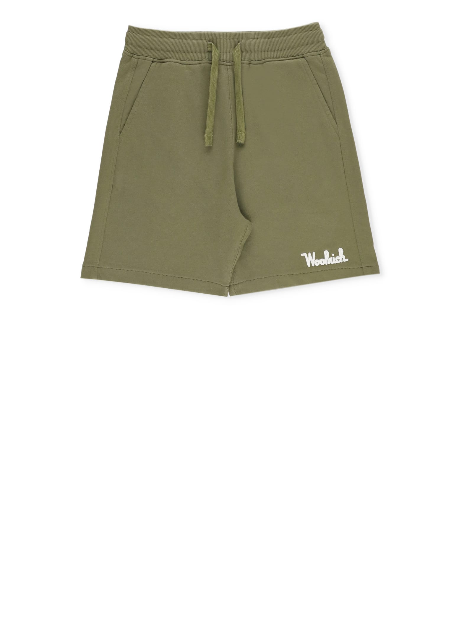 Shop Woolrich Fleece Shorts In Green