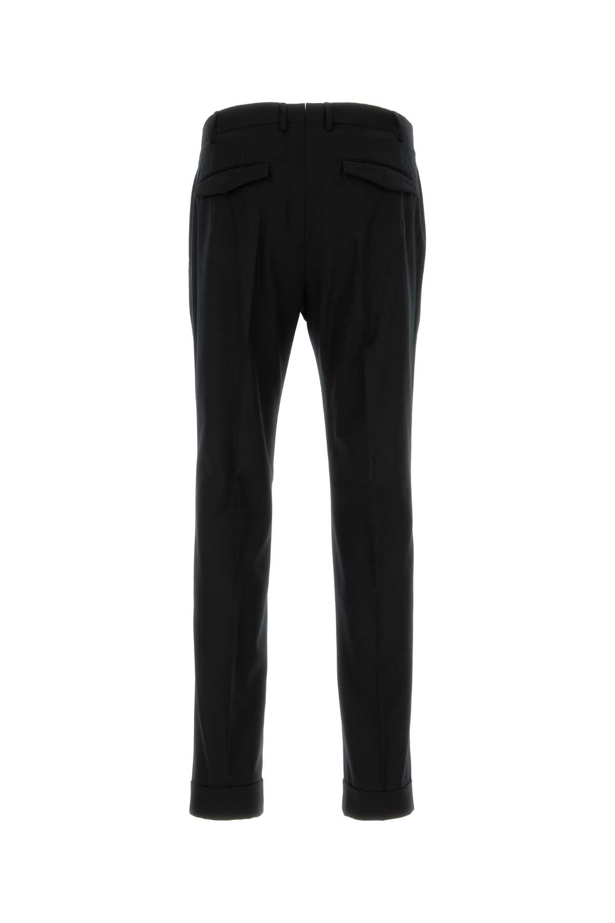 Shop Pt Torino Black Stretch Wool Pant In Nero