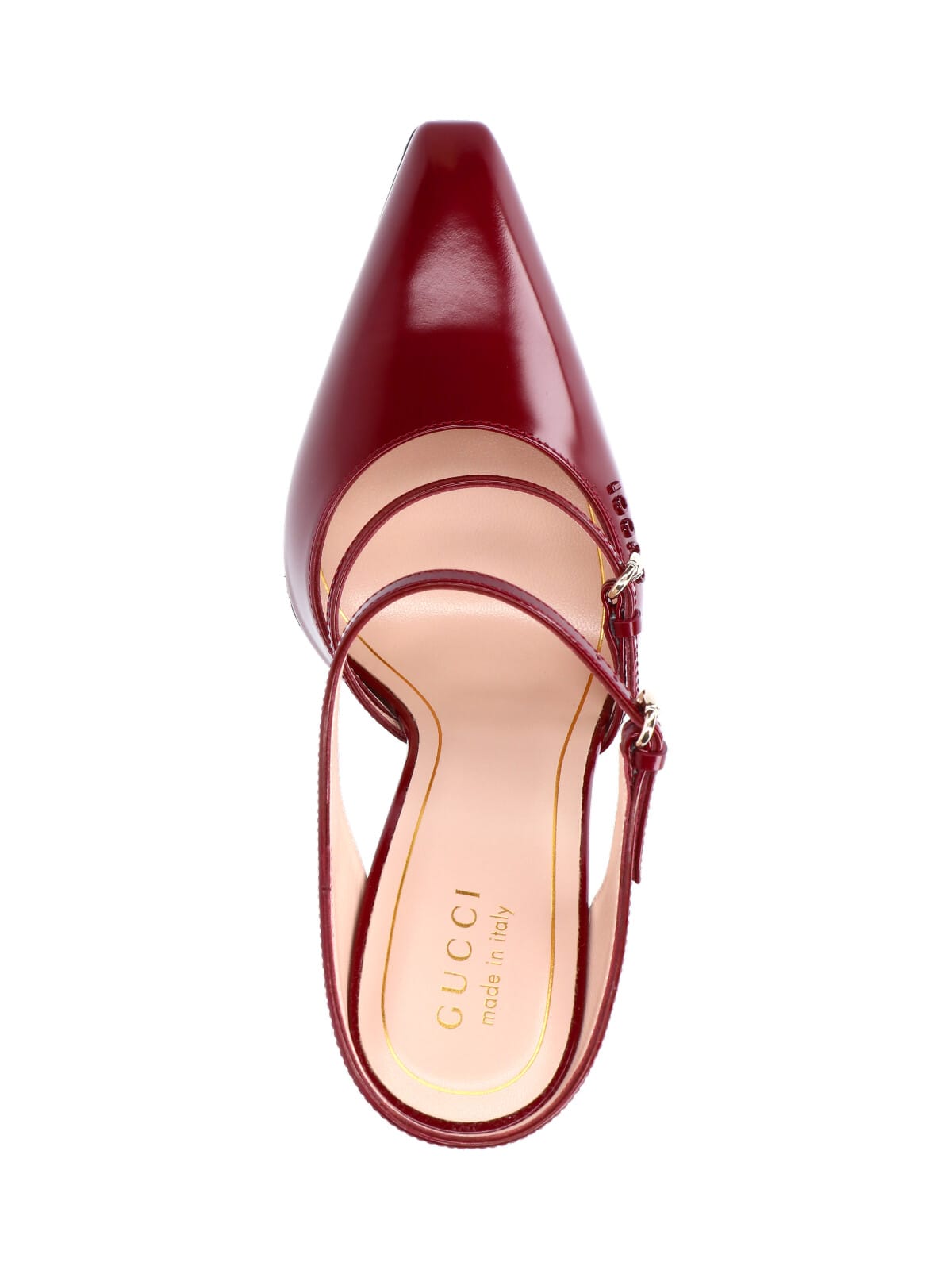 Gucci Women Wedge Leather Mule In Red