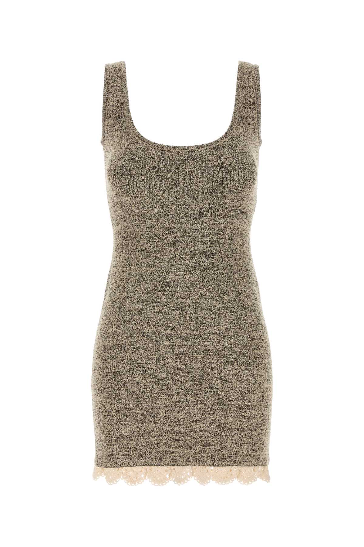 Magda Butrym Women Melange Brown Knit Mini Dress In Neutral
