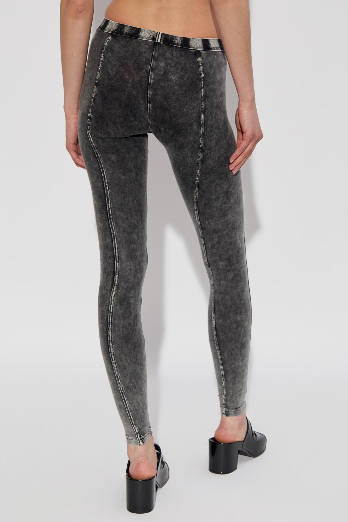 Diesel Leggings Athena-dnm In Gray