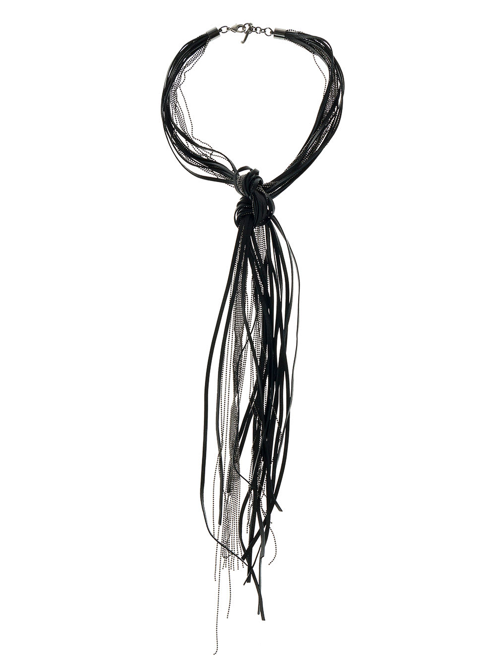 Fabiana Filippi Leather And Metal Necklace With Knotted Detail