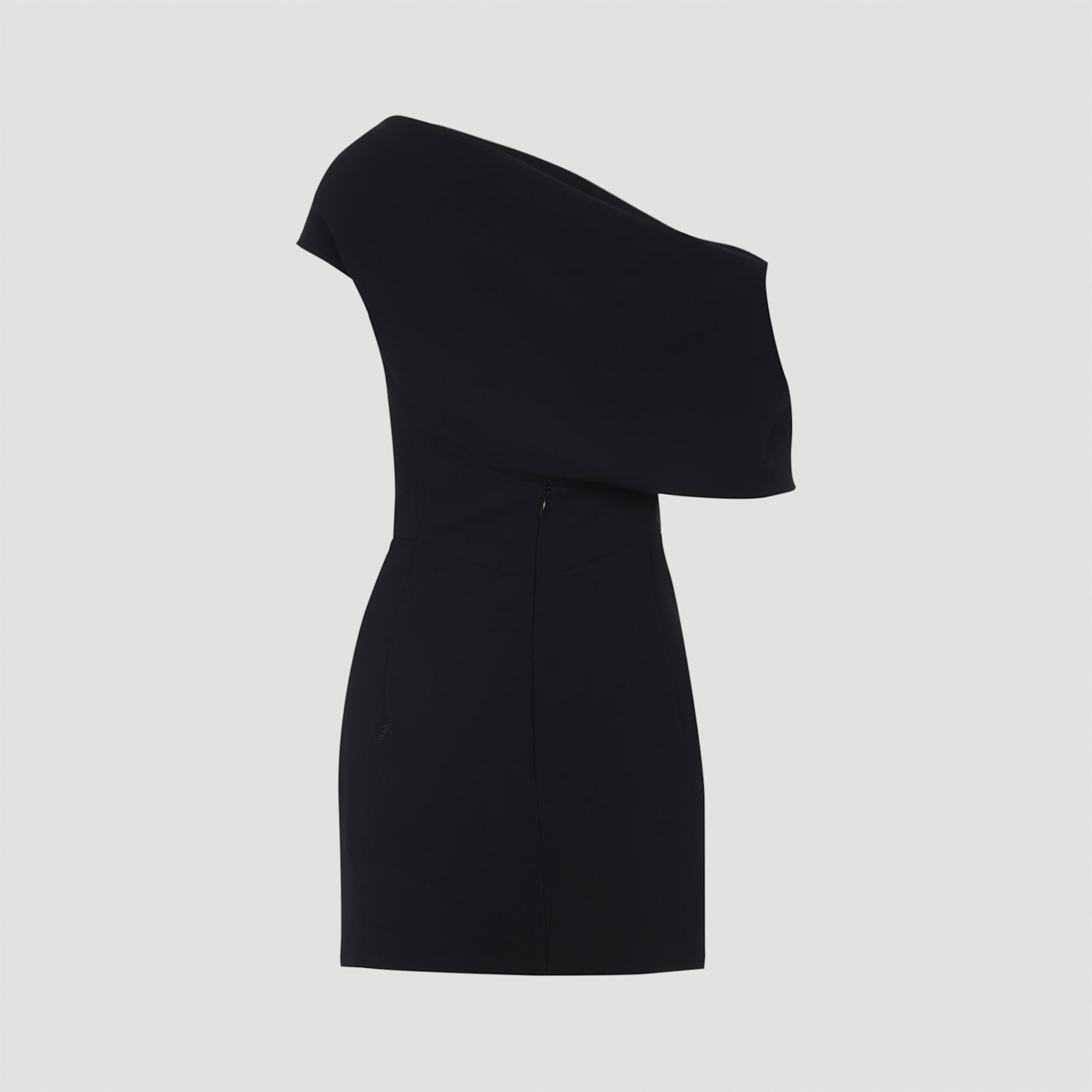 Jacquemus Pesce Draped One-shoulder Mini Dress In Black