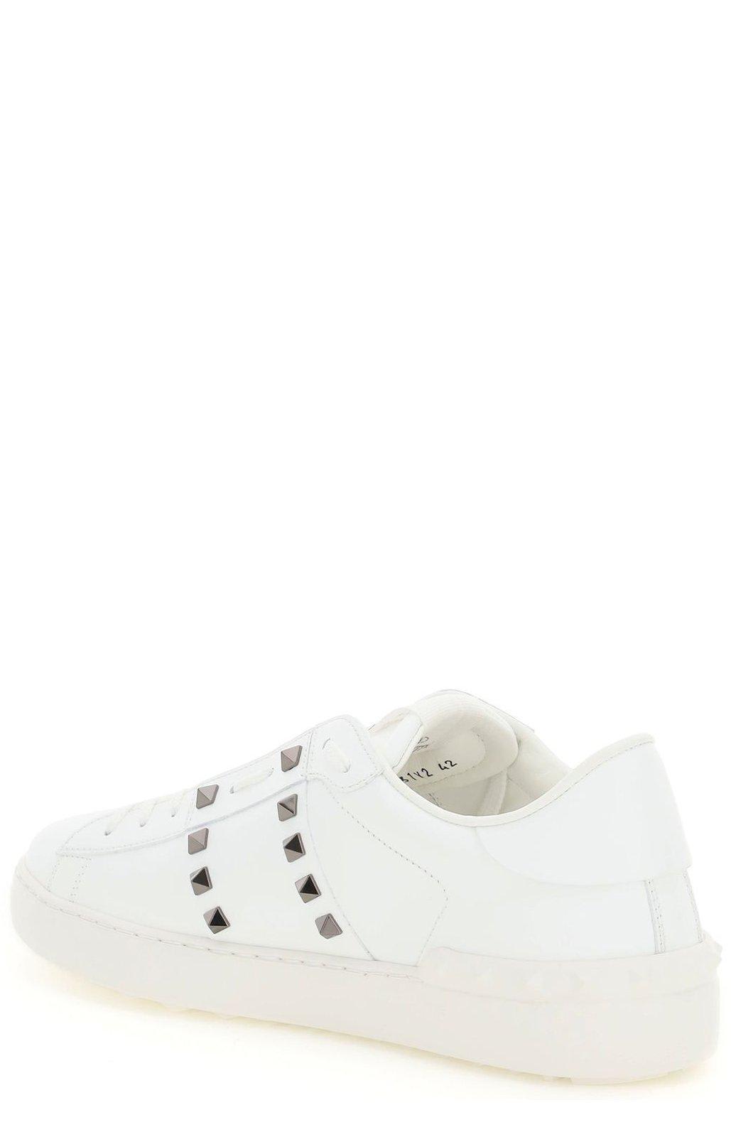 Shop Valentino Rockstud Untitled Sneakers In Bianco