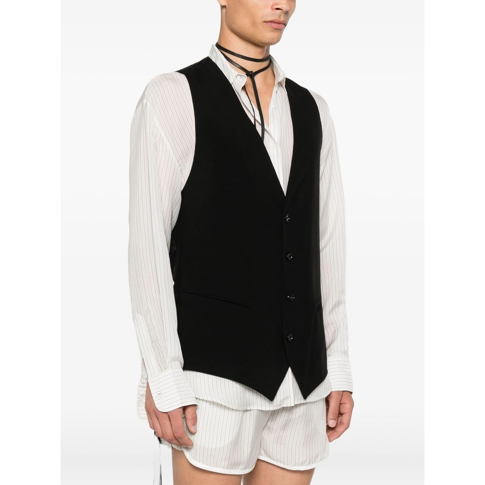 Ann Demeulemeester Juikko Vest In Black Viscose In Black