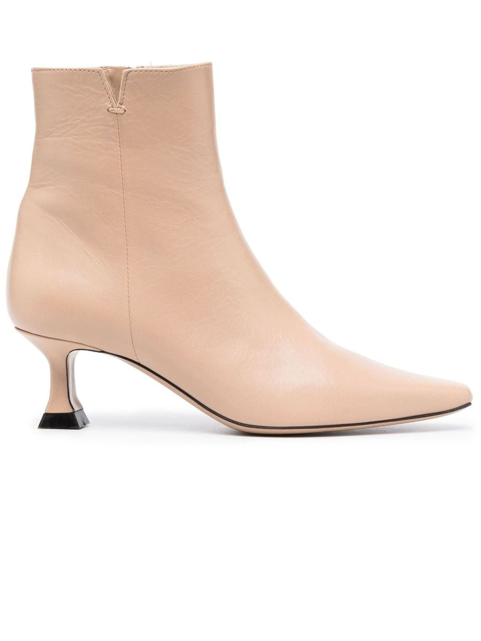 Beige Leather Luna Boots